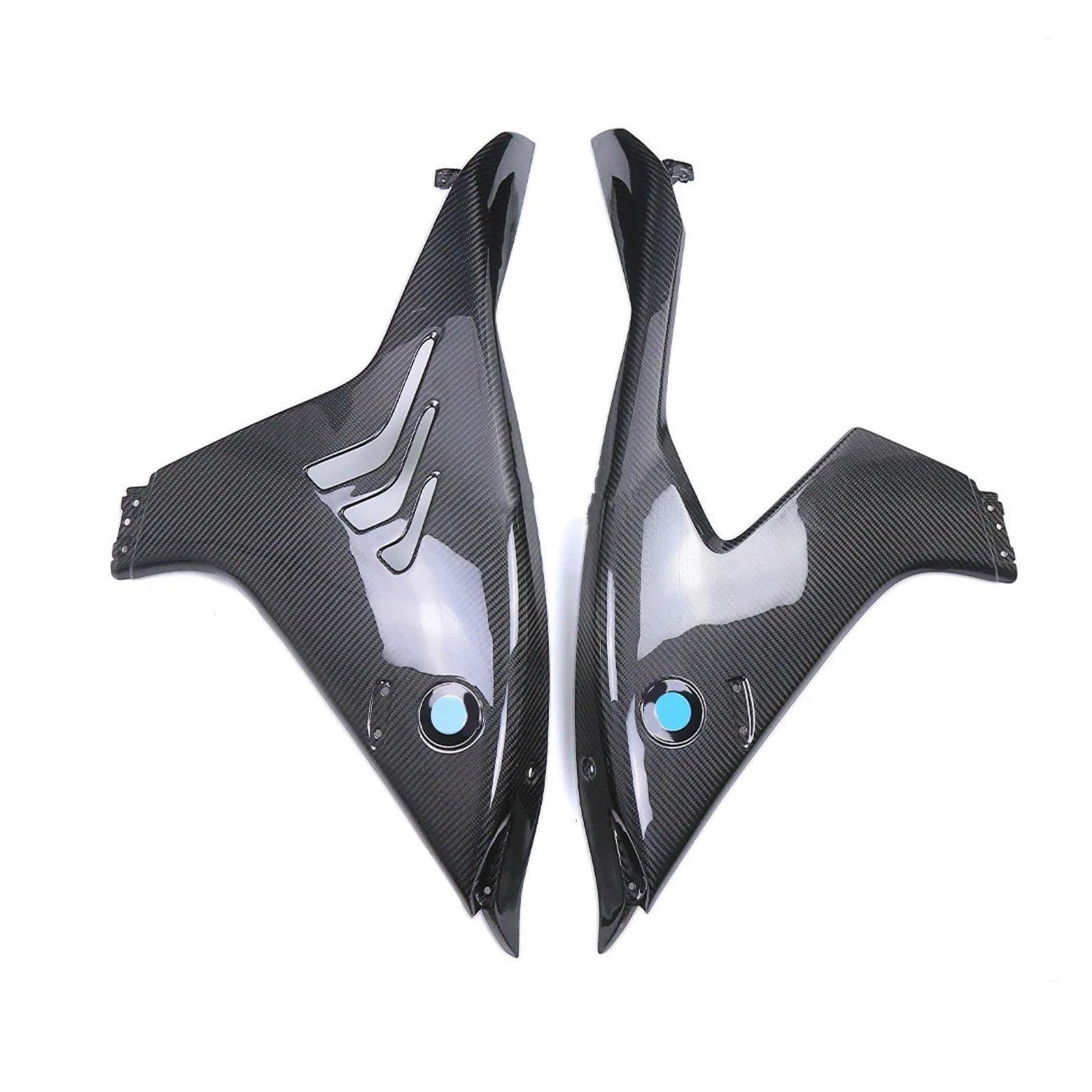Motorradteile Für Für M1000RR 2023 2024 Motorrad 3K Dry Carbon Fiber Seitenteil Verkleidung Luftabweiser Flügel Flanke Spoiler Motorrad Vorderspoiler(Twill Glossy) von OEXRIGRU