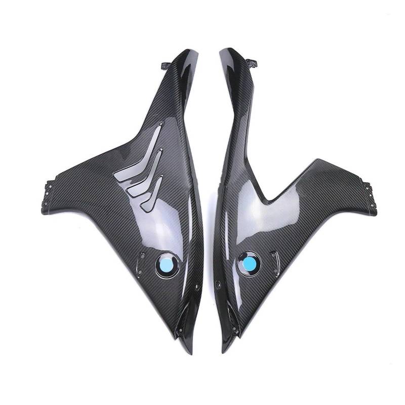 Motorradteile Für Für M1000RR 2023 2024 Motorrad 3K Dry Carbon Fiber Seitenteil Verkleidung Luftabweiser Flügel Flanke Spoiler Motorrad Vorderspoiler(Twill Glossy) von OEXRIGRU