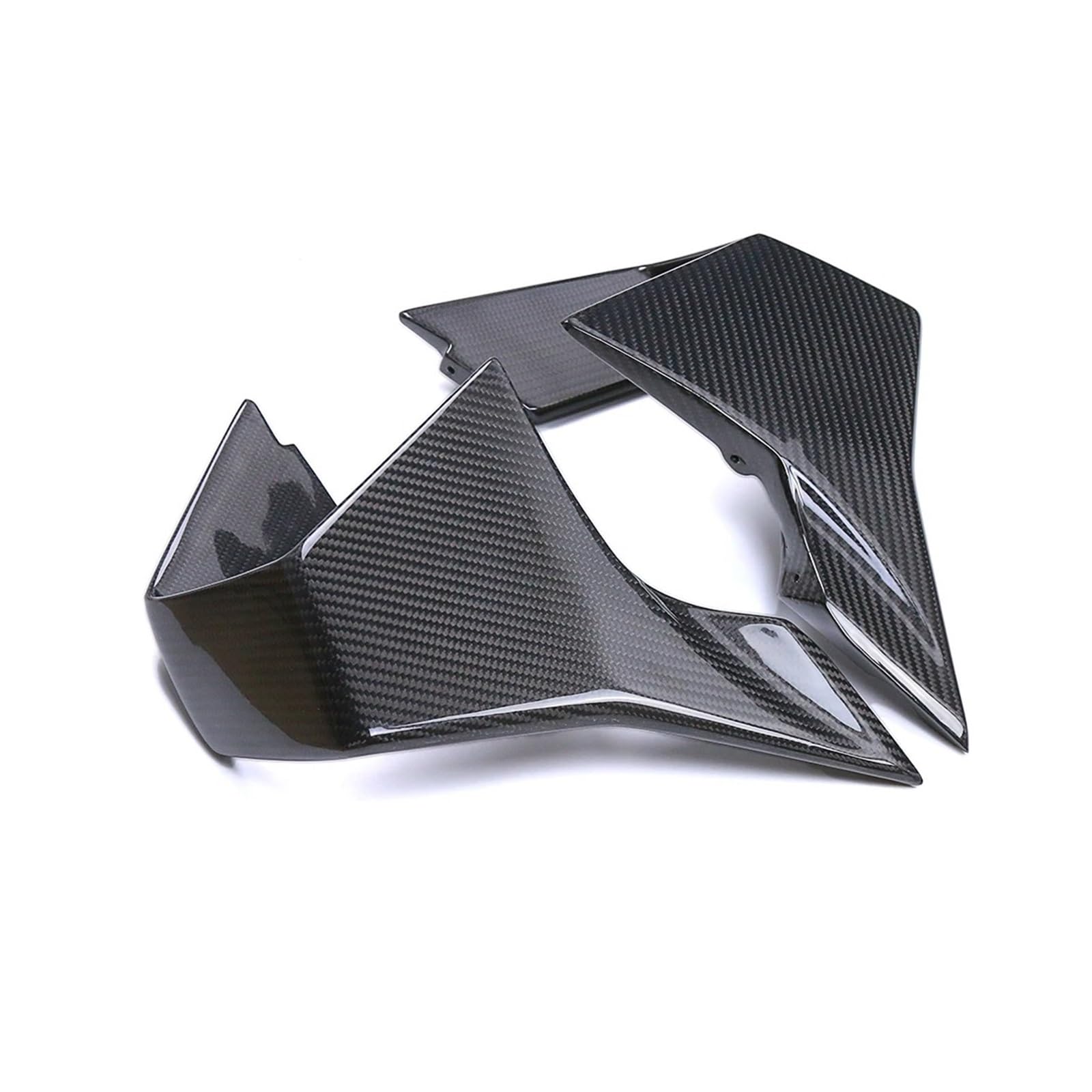 Motorradteile Für Für M1000RR 3K Dry Carbon Fiber Motorrad Winglets Feste Wind Flügel Verkleidung Kit Flanke Aerodynamische Spoiler Motorrad Vorderspoiler(Twill Glossy) von OEXRIGRU