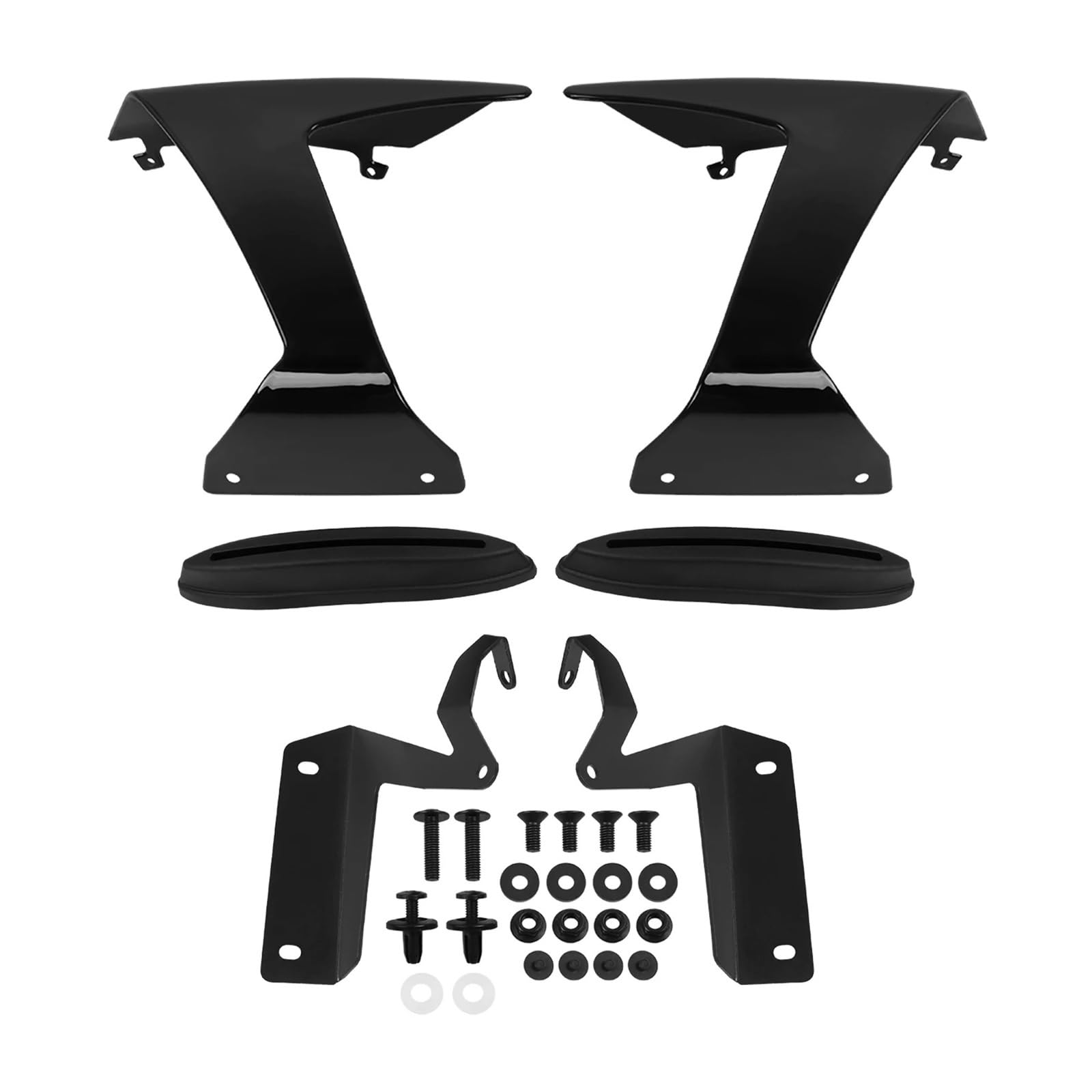Motorradteile Für Kawasaki Für Ninja ZX-6R ZX6R 2024 2025 Motorrad Vorne Abtrieb Spoiler Seite Winglets Sport Nackt Flügel Deflektor Motorrad Vorderspoiler(Glossy Black) von OEXRIGRU