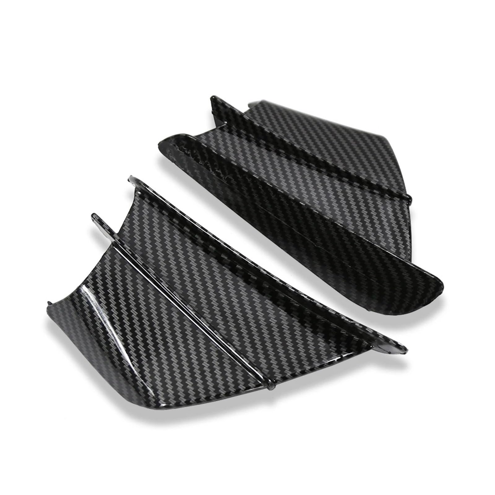 Motorradteile Für Kawasaki Für Ninja ZX6R 636 ZX636R ZX6RR ZX-6 ZX10R ZX1400 ZX14R Motorrad Winglet Aerodynamische Flügel Kit Spoiler Motorrad Vorderspoiler(Glossy Carbon) von OEXRIGRU