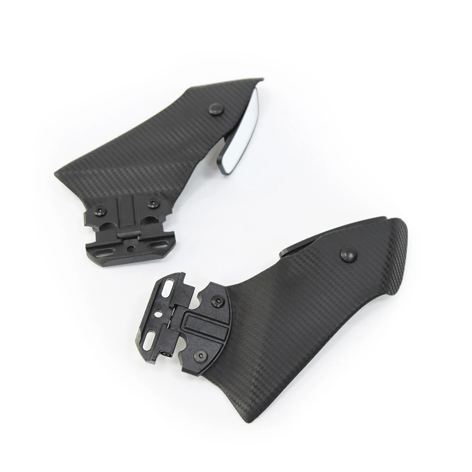 Motorradteile Für Kawasaki Für Ninja400 Für Ninja500 Motorrad Seitenflügel Verkleidung Spoiler Einstellbare Flanke Spoiler Verkleidung Mit Spiegel Motorrad Vorderspoiler(Matte Mirror Base) von OEXRIGRU