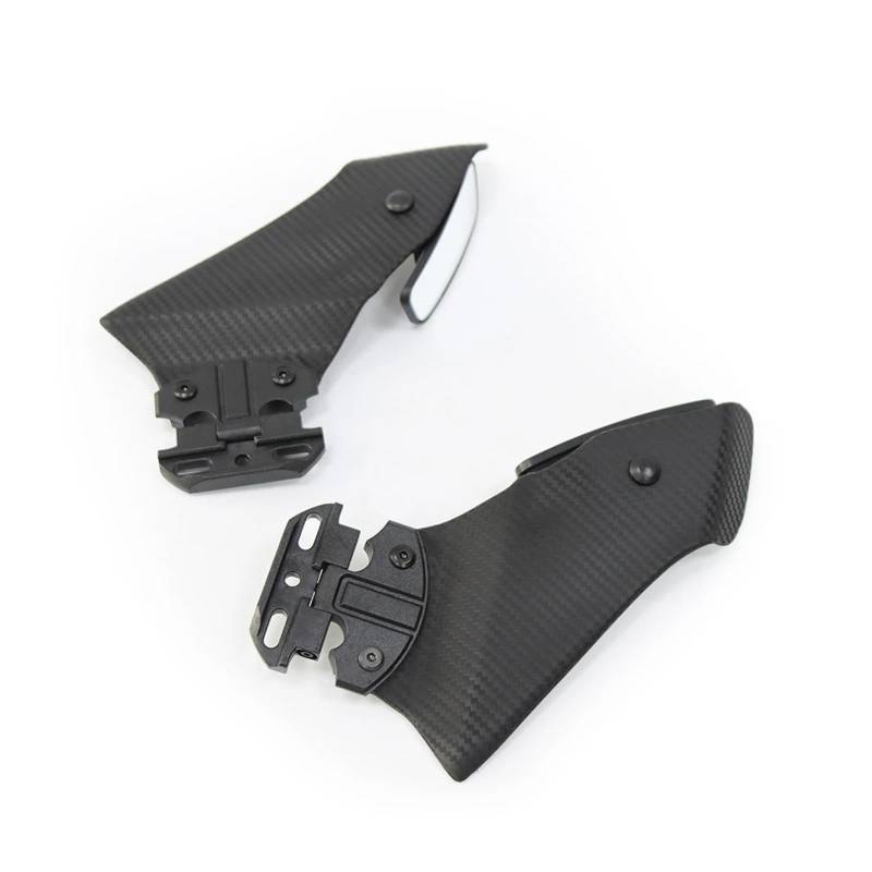 Motorradteile Für Kawasaki Für Ninja400 Für Ninja500 Motorrad Seitenflügel Verkleidung Spoiler Einstellbare Flanke Spoiler Verkleidung Mit Spiegel Motorrad Vorderspoiler(Matte Mirror Base) von OEXRIGRU
