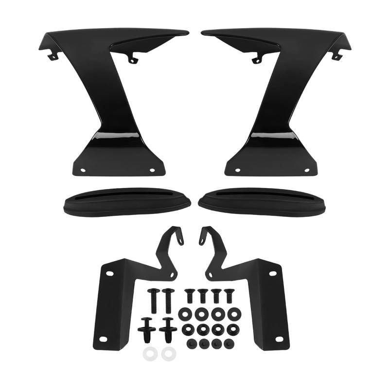 Motorradteile Für Kawasaki ZX6R 2024 2025 Motorrad Front Flügel Deflektor Abtrieb Nackt Spoiler Aerodynamische Winglet Verkleidung Flügel Motorrad Vorderspoiler(Glossy Black) von OEXRIGRU