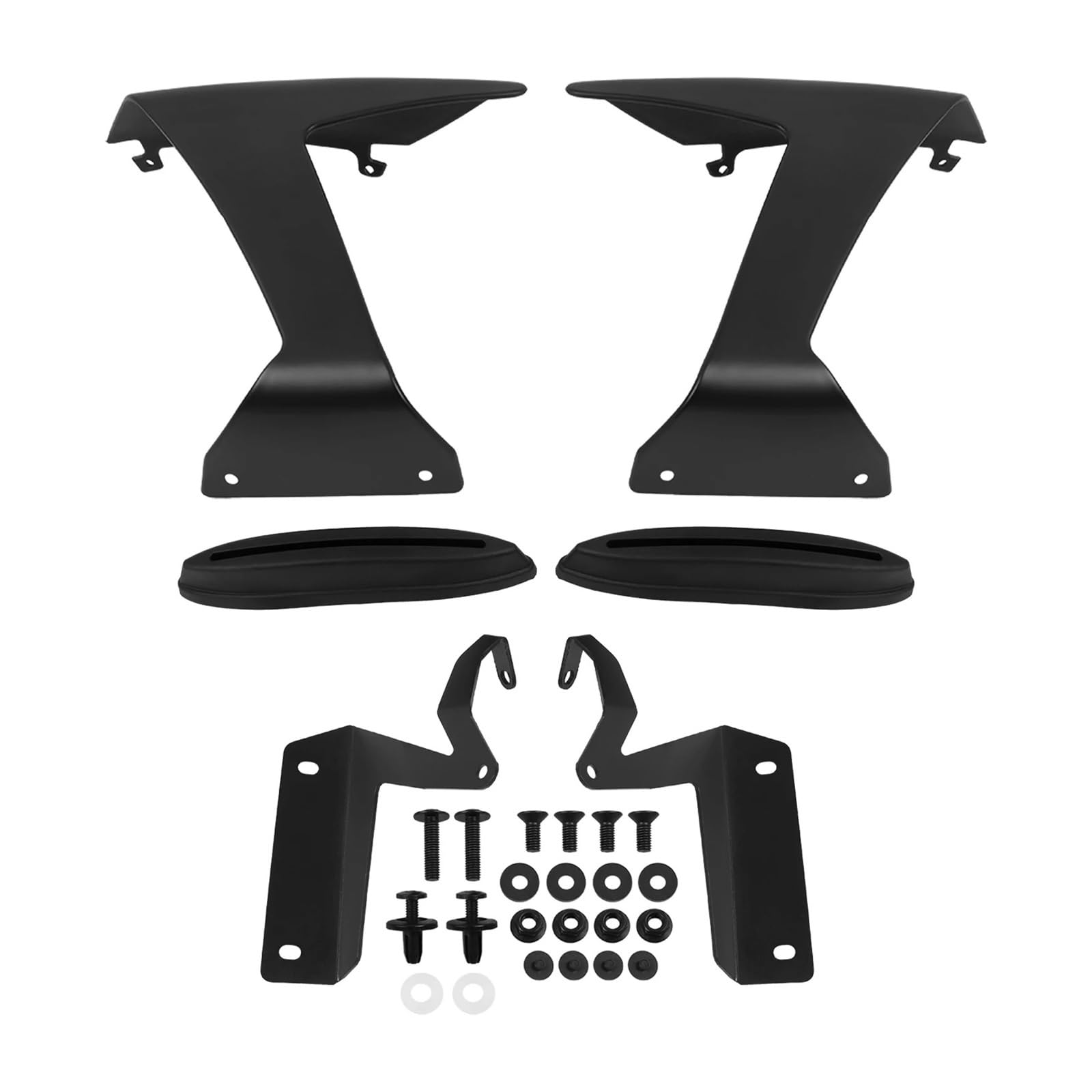 Motorradteile Für Kawasaki ZX6R 2024 2025 Motorrad Front Flügel Deflektor Abtrieb Nackt Spoiler Aerodynamische Winglet Verkleidung Flügel Motorrad Vorderspoiler(Matte Black) von OEXRIGRU