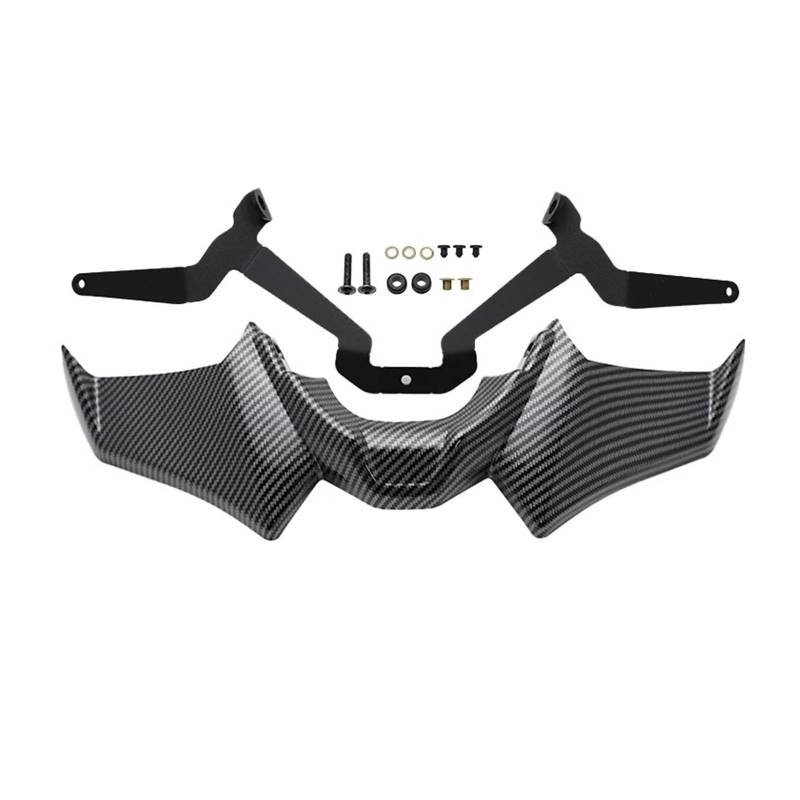 Motorradteile Für MT07 Für MT-07 SP 2021-2024 Motorrad Vorderrad Für Kotflügel Schnabel Nase Kegel Verlängerung Extender Gugel Spoiler Abdeckung Motorrad Vorderspoiler(Carbon Fiber Look) von OEXRIGRU