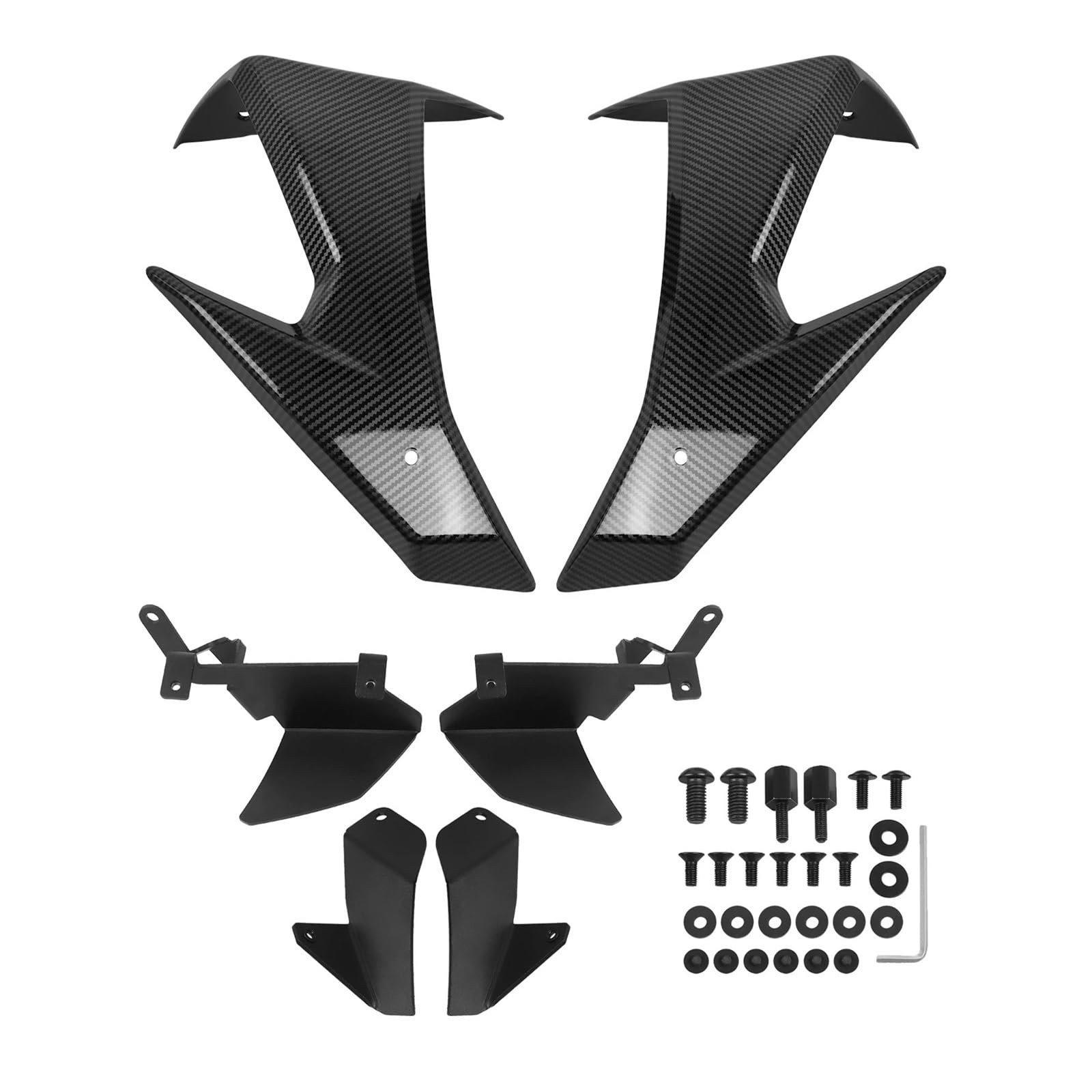 Motorradteile Für Suzuki Für GSX-8S Für GSX8S 2023 2024 2025 Motorrad Aerodynamische Verkleidung Spoiler Abtrieb Nackte Seitenspoiler Motorrad Vorderspoiler(Carbon Fiber) von OEXRIGRU