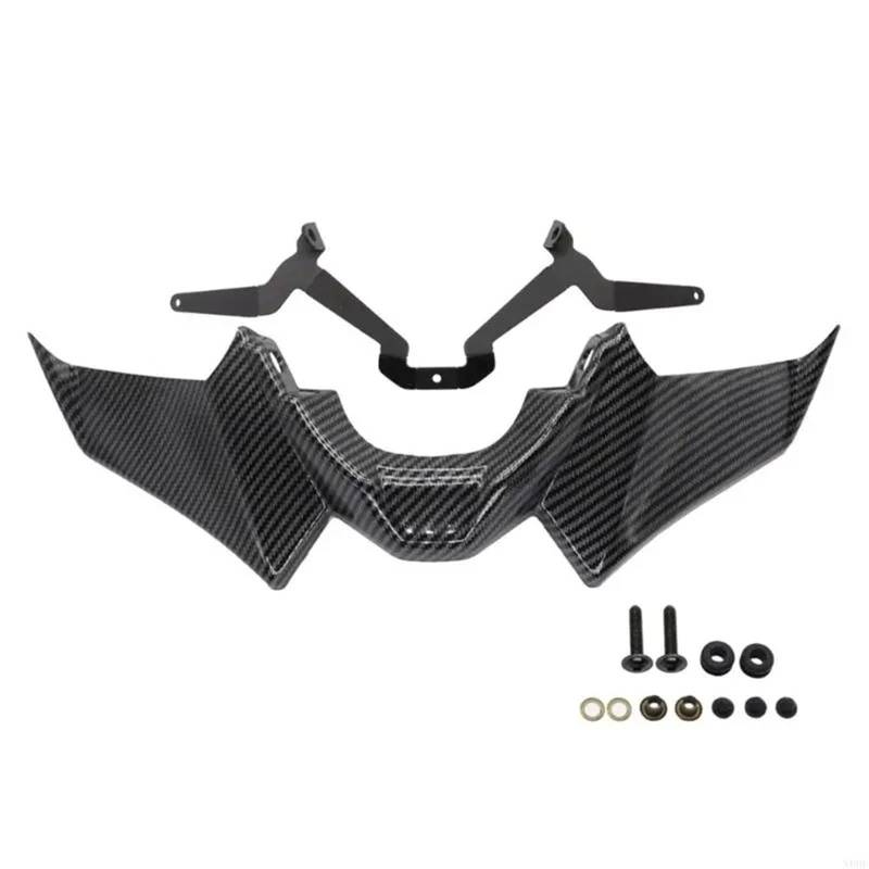 Motorradteile Universal Verkleidung Aerodynamische Flügel Deflektor Verkleidung Panel Motorrad Sport Abtrieb Front Spoiler Motorrad Vorderspoiler(Carbon Pattern) von OEXRIGRU