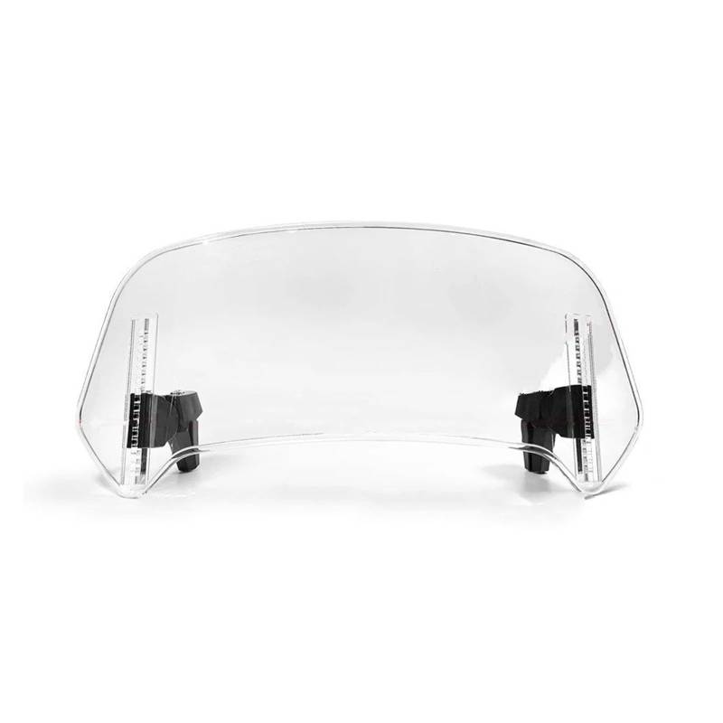 Motorradteile Windschutzscheibe Universal Clamp-On Kleine Deflektor Windschutzscheibe Verlängerung Einstellbare Spoiler Motorrad Vorderspoiler(Style B Clear) von OEXRIGRU