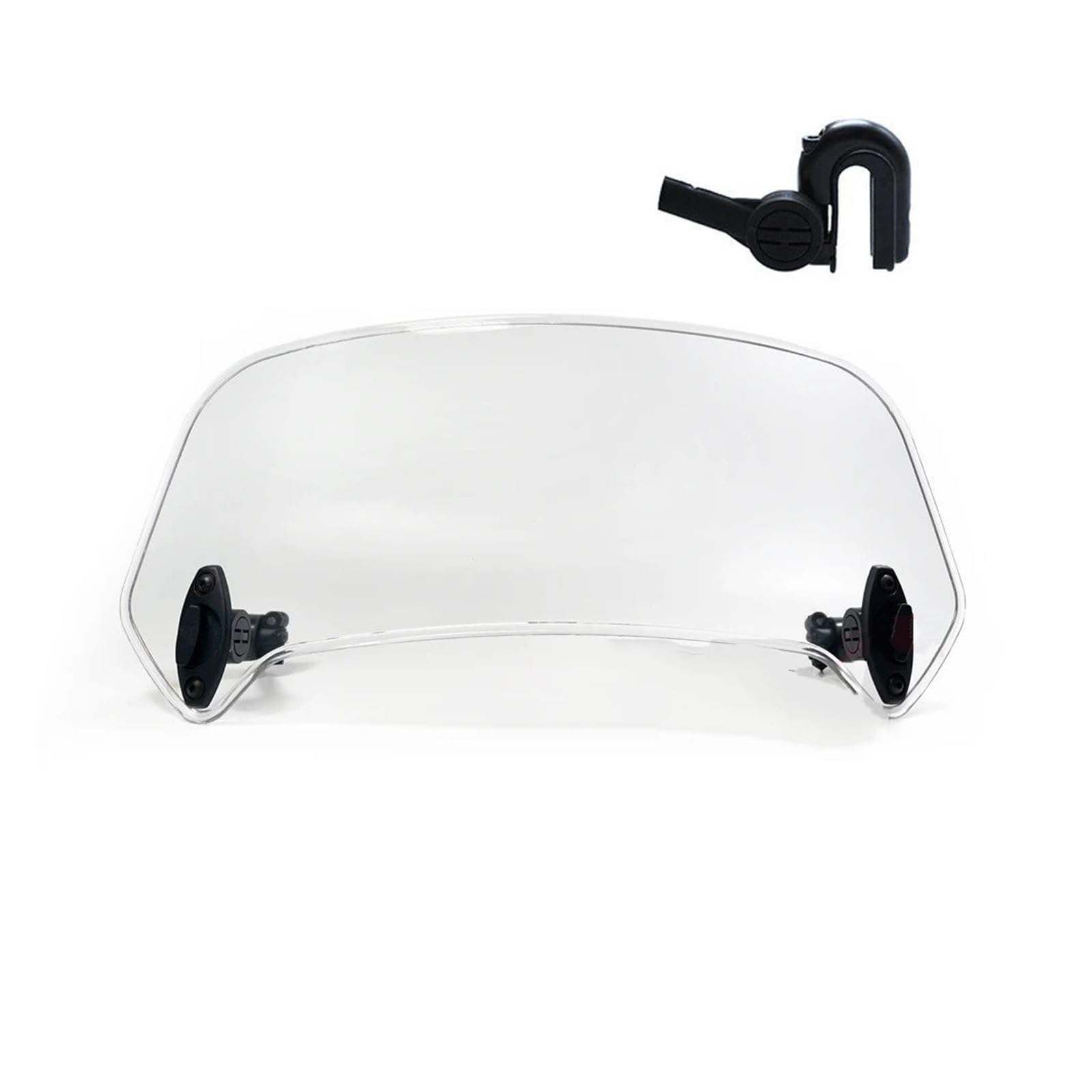Motorradteile Windschutzscheibe Universal Clamp-On Kleine Deflektor Windschutzscheibe Verlängerung Einstellbare Spoiler Motorrad Vorderspoiler(Style E Clear) von OEXRIGRU