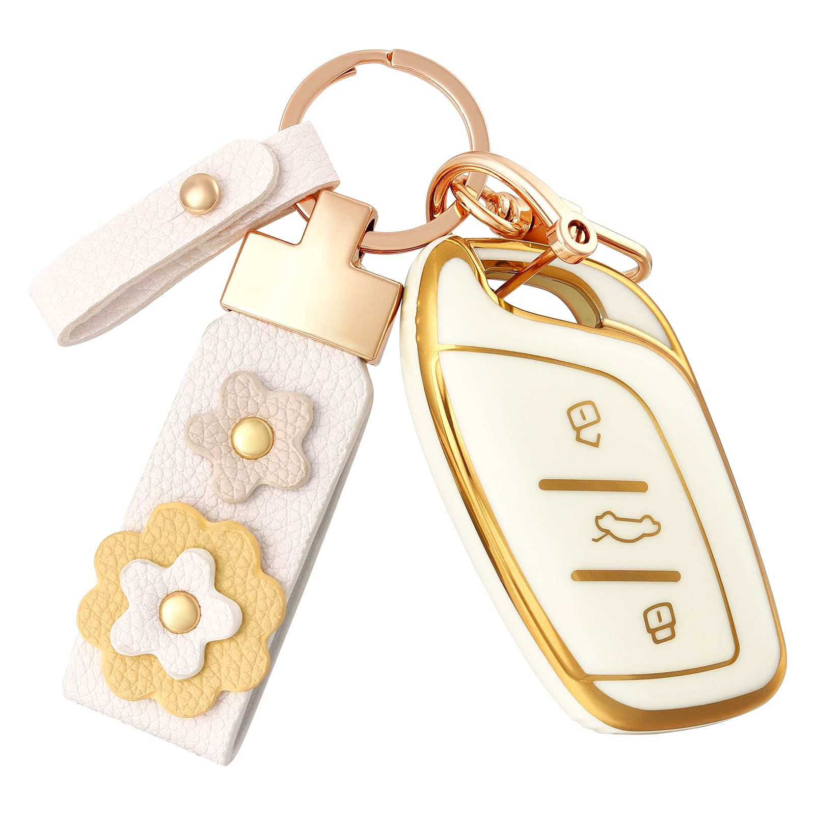 OFF WE GO Autoschlüssel Hülle Schlüsselhülle Cover für MG MG4 MG5 MG6 MG ZS EV HS EHS ZX GT Roewe RX3 RX8 ERX5 RX5 I6 I5 Schlüsselbox mit Schlüsselanhänger Schlüsselcover Schutz Gehäuse, Weiß Gold OFF WE GO Autoschlüssel Hülle Schlüsselhülle Cover für MG MG4 MG5 MG6 MG ZS EV HS EHS ZX GT Roewe RX3 RX8 ERX5 RX5 I6 I5 Schlüsselbox mit Schlüsselanhänger Schlüsselcover Schutz Gehäuse, Weiß Gold von OFF WE GO