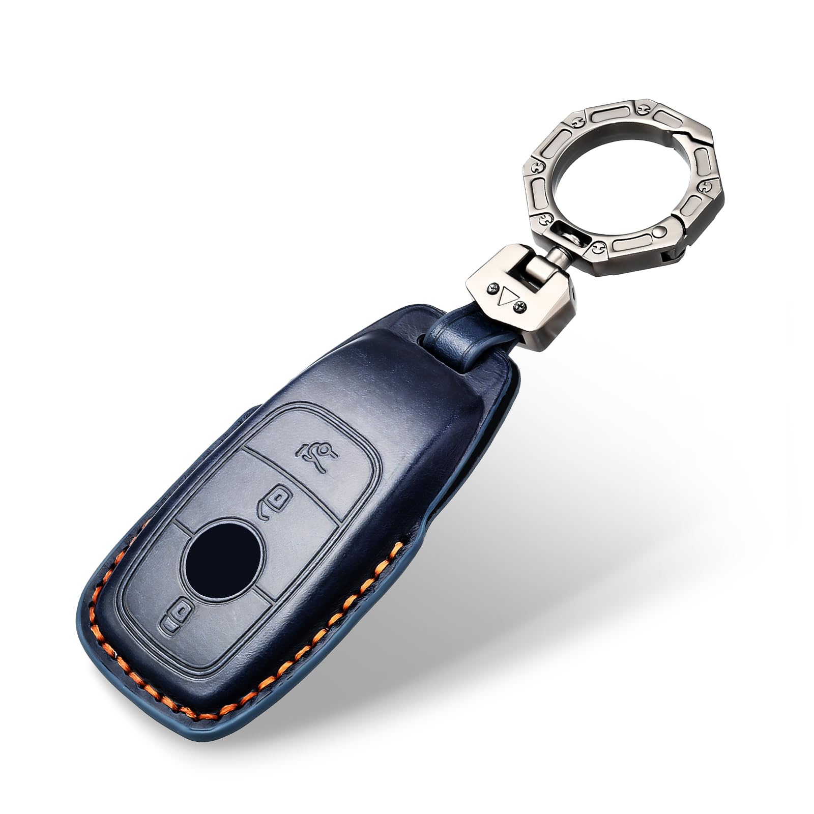 OFF WE GO Schlüsselhülle Cover Leder Autoschlüssel Hülle Schlüsselgehäuse für Mercedes Benz Class A B C E G S CLA CLE CLS GLA GLC GLE GLK Damen Männer Schlüssel Cover mit Schlüsselanhänger, Blau OFF WE GO Schlüsselhülle Cover Leder Autoschlüssel Hülle Schlüsselgehäuse für Mercedes Benz Class A B C E G S CLA CLE CLS GLA GLC GLE GLK Damen Männer Schlüssel Cover mit Schlüsselanhänger, Blau von OFF WE GO