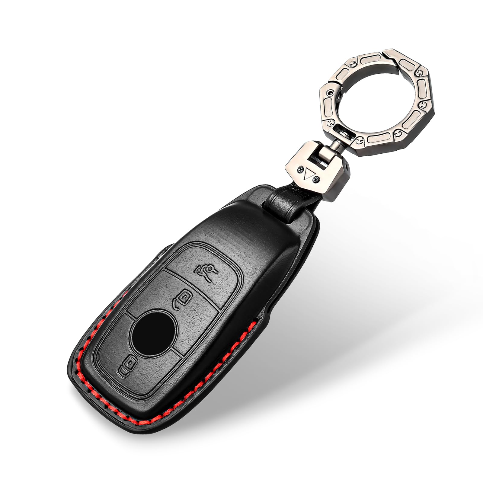 OFF WE GO Schlüsselhülle Cover Leder Autoschlüssel Hülle Schlüsselgehäuse für Mercedes Benz Class A B C E G S CLA CLE CLS GLA GLC GLE GLK Schlüssel Cover mit Schlüsselanhänger, Schwarz OFF WE GO Schlüsselhülle Cover Leder Autoschlüssel Hülle Schlüsselgehäuse für Mercedes Benz Class A B C E G S CLA CLE CLS GLA GLC GLE GLK Schlüssel Cover mit Schlüsselanhänger, Schwarz von OFF WE GO