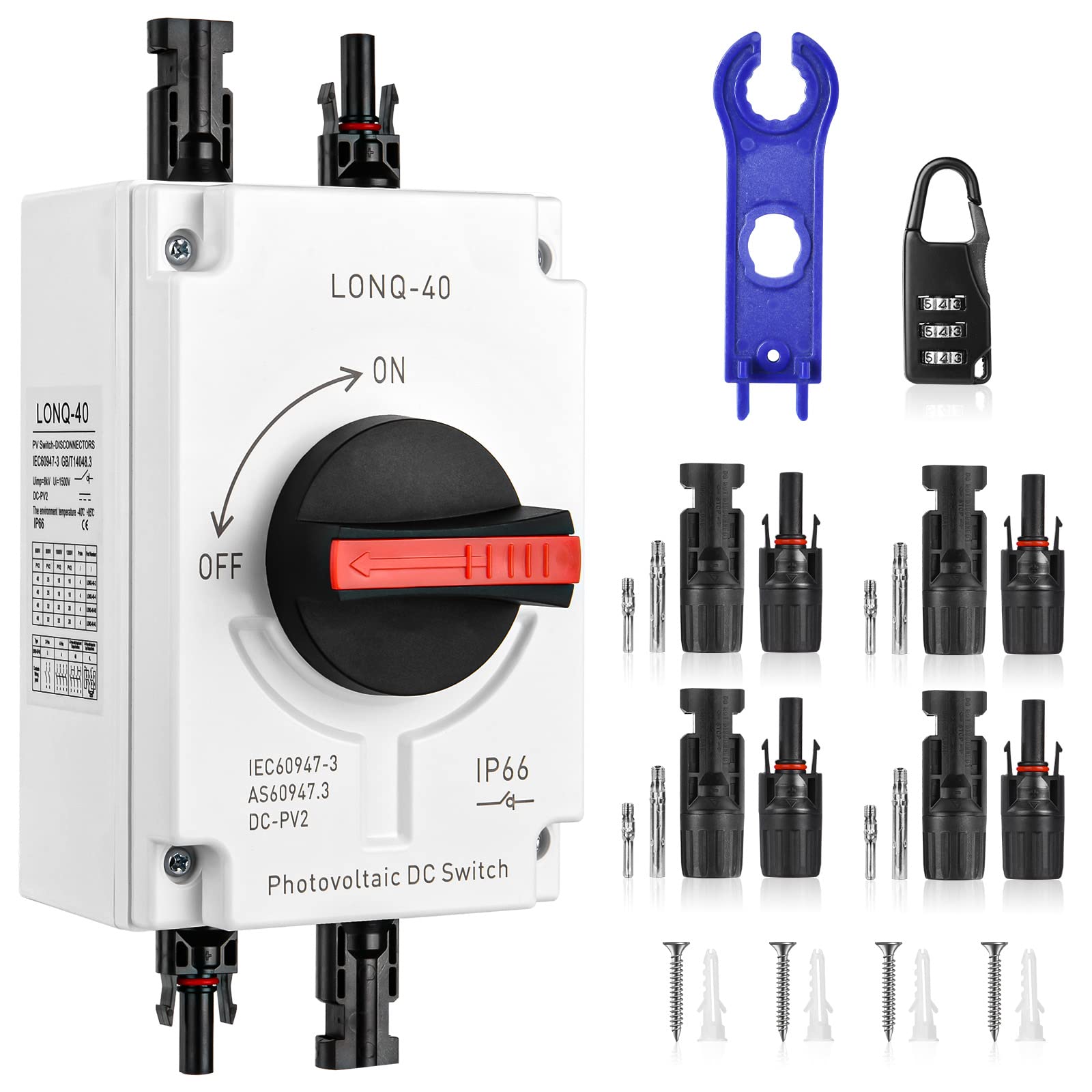 OFFCUP DC Trennschalter, Leistungsschalter, Sicherungsautomat 32A 1200v DC Trennschalter pv Anlage, IP65 Wasserdicht, Combiner Box für Solarmodul Anlage Solarmodule, mit Passwort OFFCUP DC Trennschalter, Leistungsschalter, Sicherungsautomat 32A 1200v DC Trennschalter pv Anlage, IP65 Wasserdicht, Combiner Box für Solarmodul Anlage Solarmodule, mit Passwort von OFFCUP