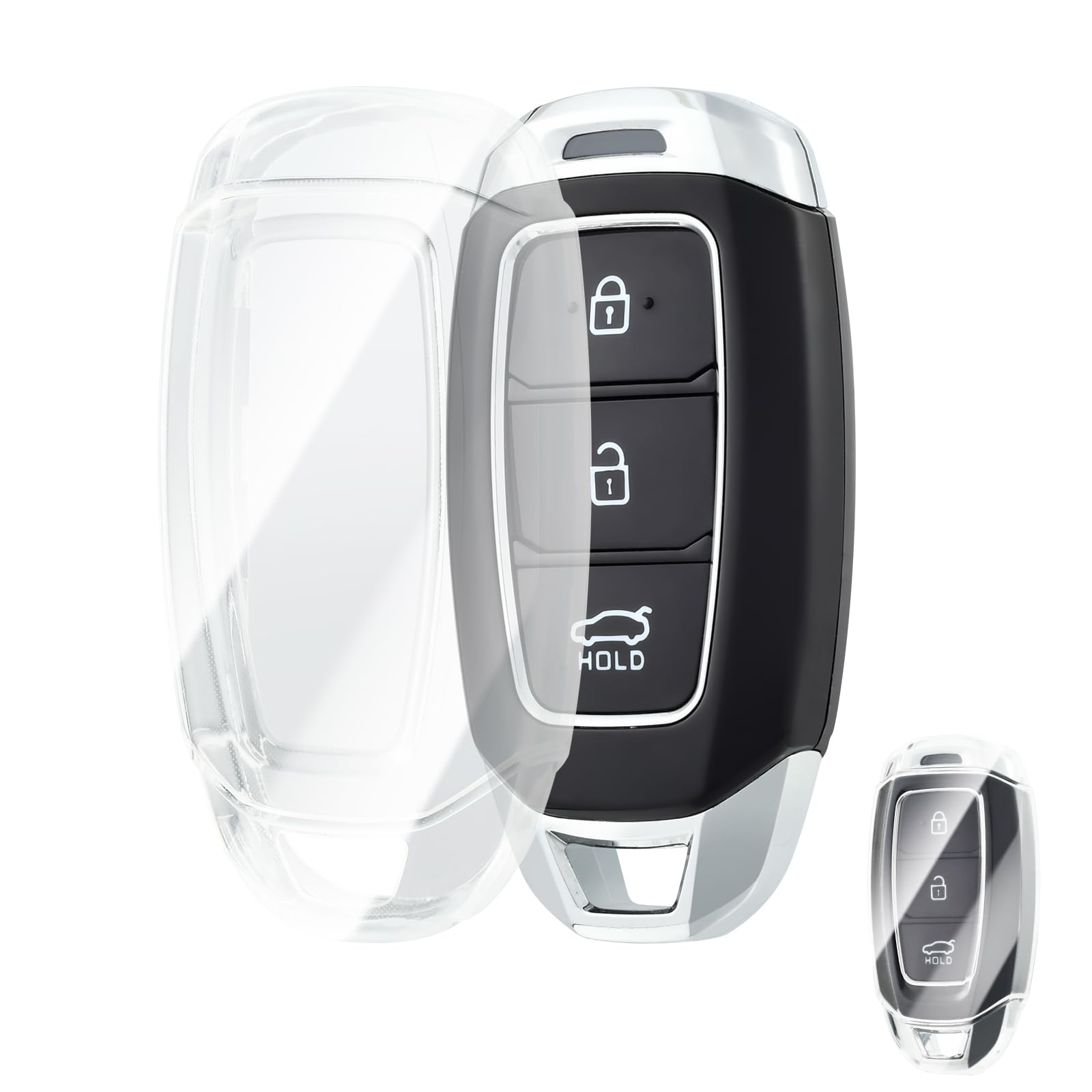 OFFCURVE Schlüsselhülle Transparent Autoschlüssel Hülle, Schlüsselcover Schlüsselgehäuse für Hyundai i10 i30 ix25 ix35 IG Santa Fe Kona Elantra Grandeur Solaris Azera Tucson Palisade OFFCURVE Schlüsselhülle Transparent Autoschlüssel Hülle, Schlüsselcover Schlüsselgehäuse für Hyundai i10 i30 ix25 ix35 IG Santa Fe Kona Elantra Grandeur Solaris Azera Tucson Palisade von OFFCURVE