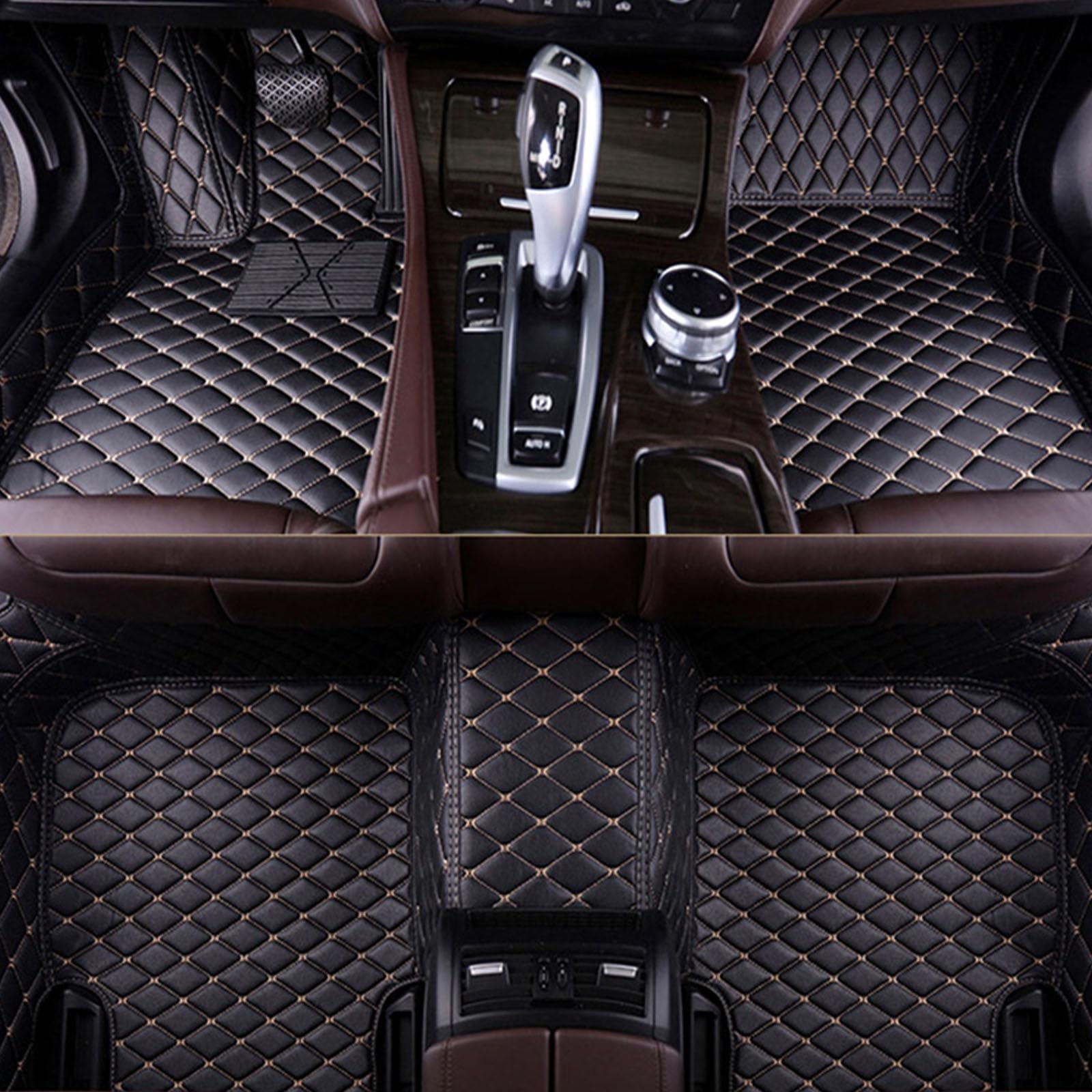 4 Stück Auto Fussmatte passt für Lexus RX(6seats) 2020-2023, Auto Leder FußMatten, Antirutschmatte Auto fußmatten Leder Fussmatten Staubgeschützt Fußmatten, B Black Rice line von OFFT
