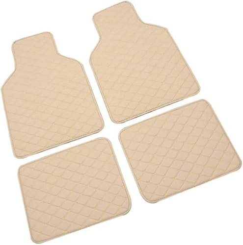 Auto FußMatten für BMW 7er F03 F04 G11 G12 730d LHD, wasserdichte und Verschleißfeste Anti Kratz PU Leder Auto FußMatten 4pcs Set, Automatten Innere Zubehör,D Beige von OFFT