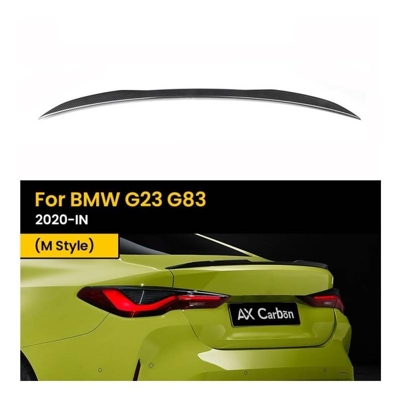 OGHF Heckspoiler aus echtem, trockenem Carbon, kompatibel mit BMW G23 4er und G83 M4 Cabrio (2020-heute) | Kofferraumlippe im M Performance-Stil | 3K-Twill-Gewebe | UV-beständiger Klarlack | Vorgebohr von OGHF