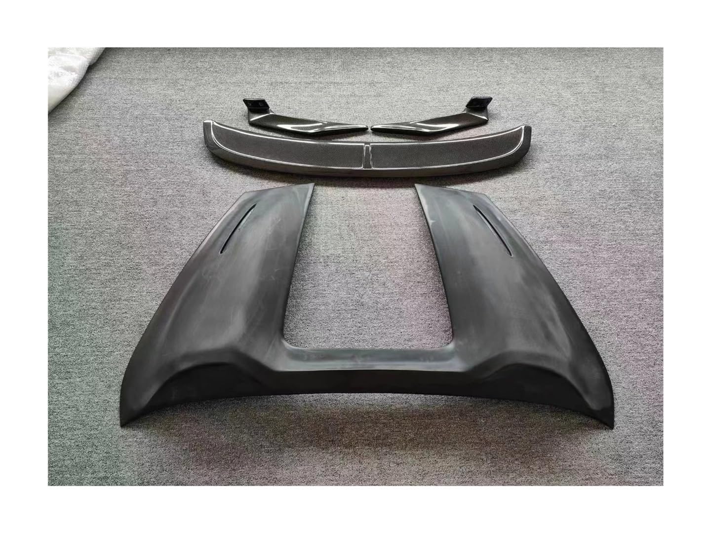 OGHF Unlackierter Heckspoiler aus GFK, kompatibel mit Porsche 718 Boxster (2014 2015 2016 20017 20018 2019 2020) | Großer Spoiler in Carbonfaser-Optik | Selbst lackierbar | Vorgebohrt + 3M-Klebeband(H von OGHF