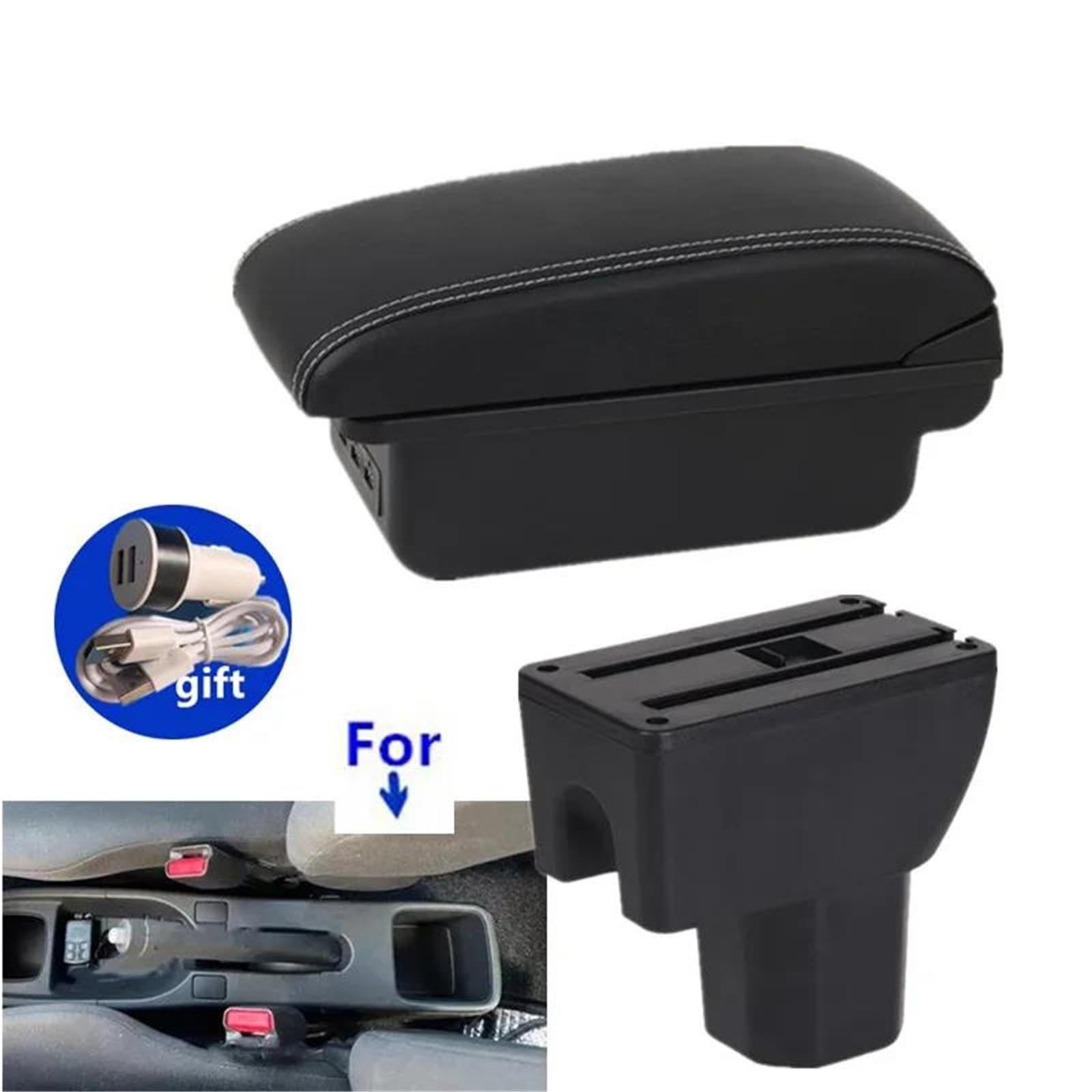 ArmstüTze Armlehne Box Für Suzuki Für Splash Auto Lagerung Box Arm Auto Zubehör Innen Retrofit Teile PU Leder Auto Armlehnen(Style B3) von OGJFD