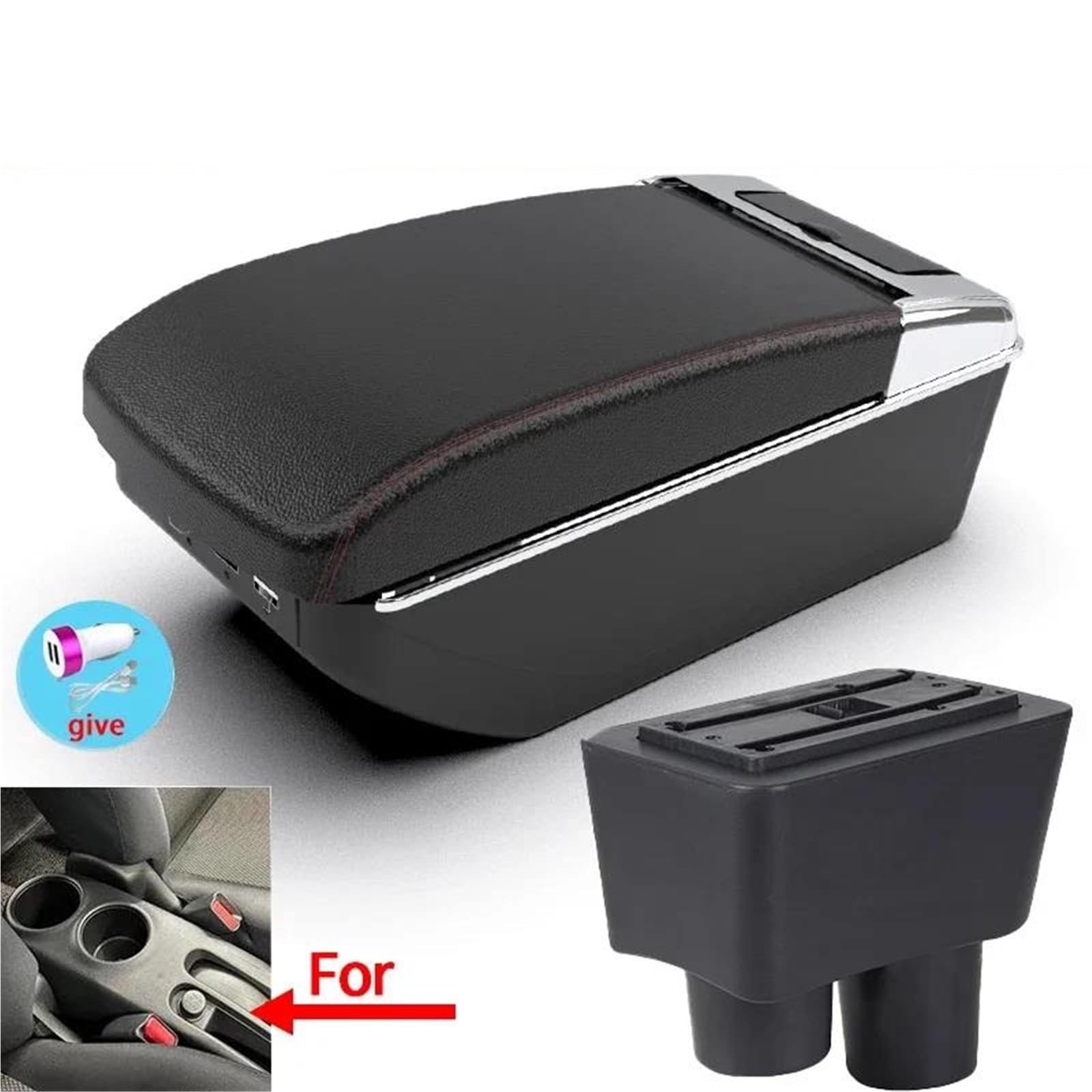 ArmstüTze Armlehne Für Nissan Für Almera Für Versa Auto Armlehne Box Lagerung Box Innen Retrofit Auto Zubehör Auto Armlehnen(Style A1) von OGJFD