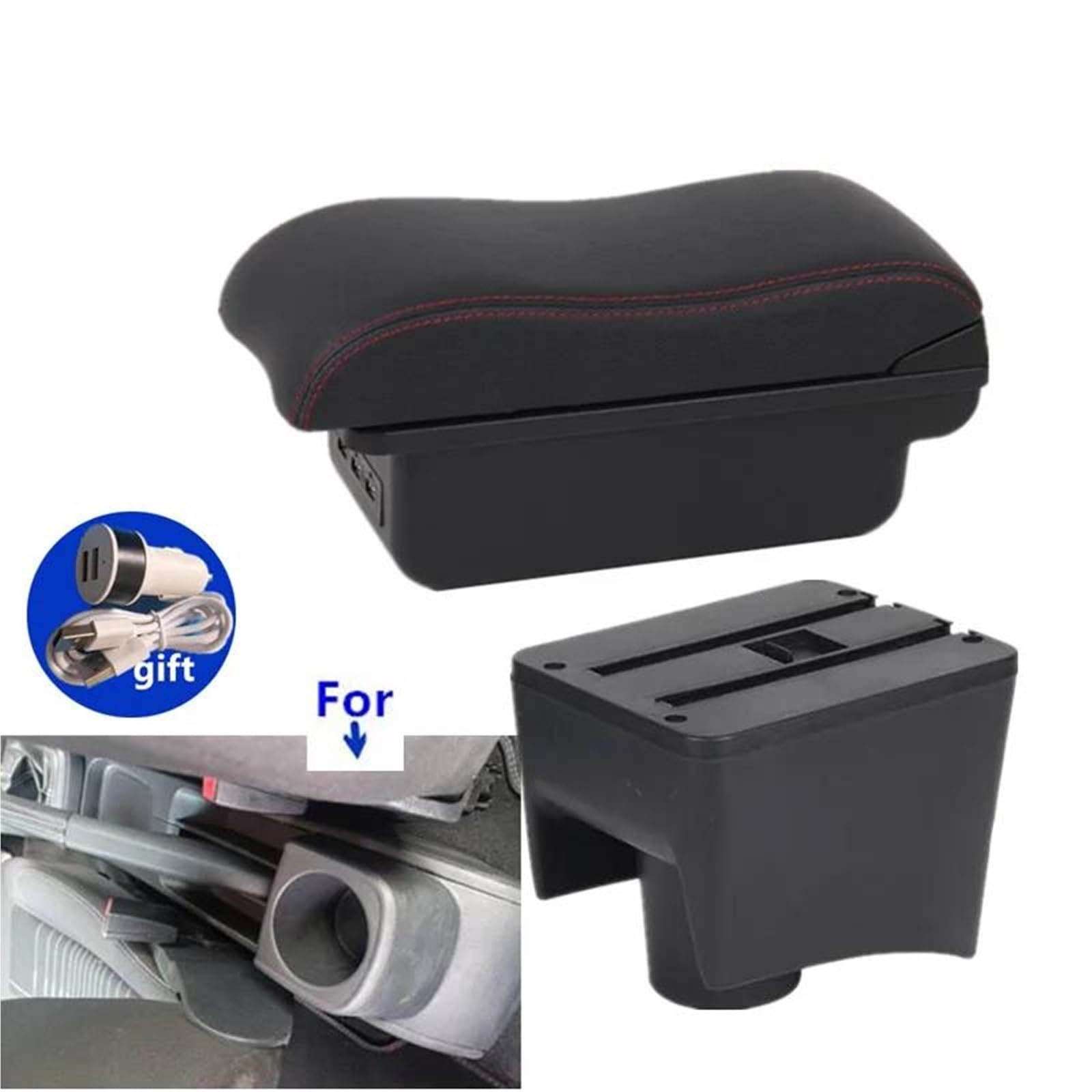 ArmstüTze Armlehne Für VW Für Polo Für Mk5 6R Für Vento 2010-2018 Auto Armlehne Box Center Storage Box Auto Nachrüstung Auto Armlehnen(Style B5) von OGJFD