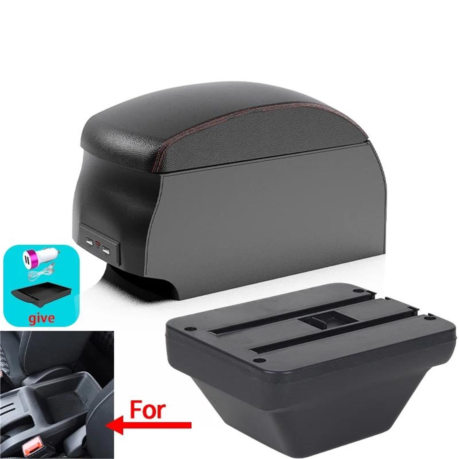ArmstüTze Armlehnen Für MG Für ZS Car Center Console Storage Armlehnenbox Modifikationszubehör Mit USB-Aufladung Auto Armlehnen(Style B1) von OGJFD