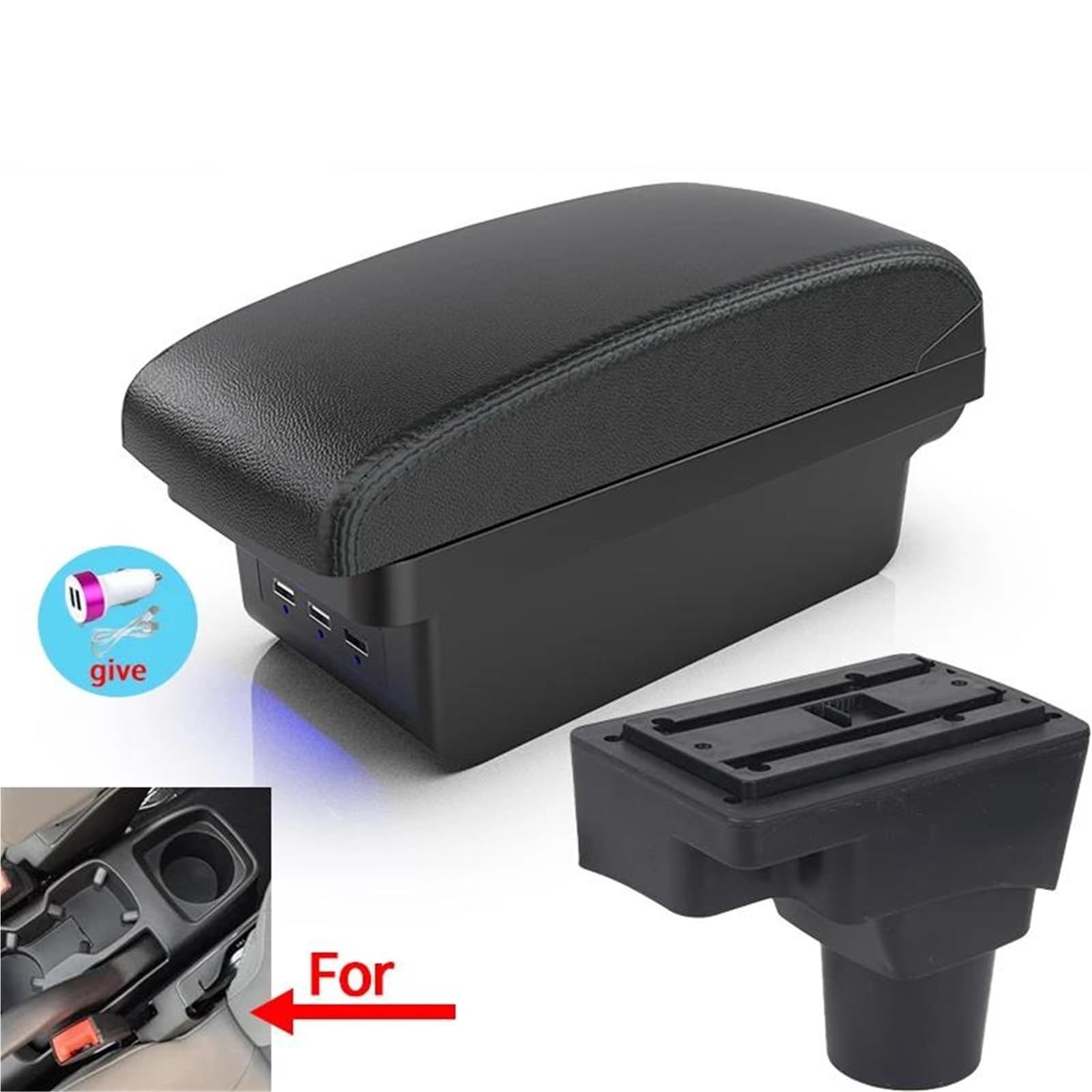 ArmstüTze Armlehnenbox Für Chevy Für Sonic Für Aveo Auto-Armlehne Auto-Nachrüstteile Innenaufbewahrungsbox Autoteile USB Auto Armlehnen(Style B2) von OGJFD