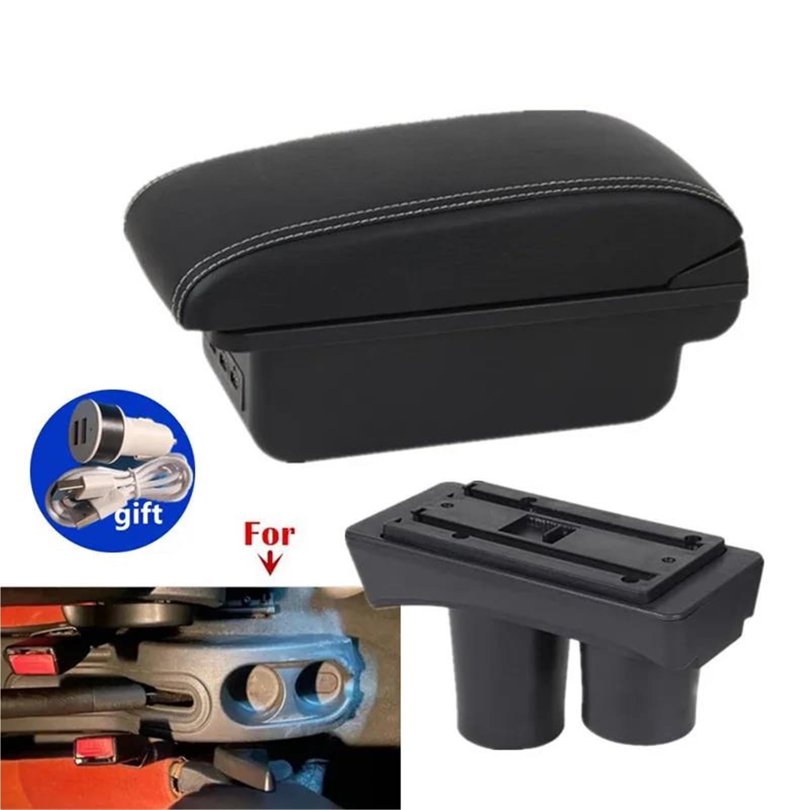 ArmstüTze Armlehnenbox Für Citroen Für C3 C2 Auto Armlehne Aufbewahrungsbox Innenteile Nachrüstteile Autozubehör Auto Armlehnen(Style B3) von OGJFD