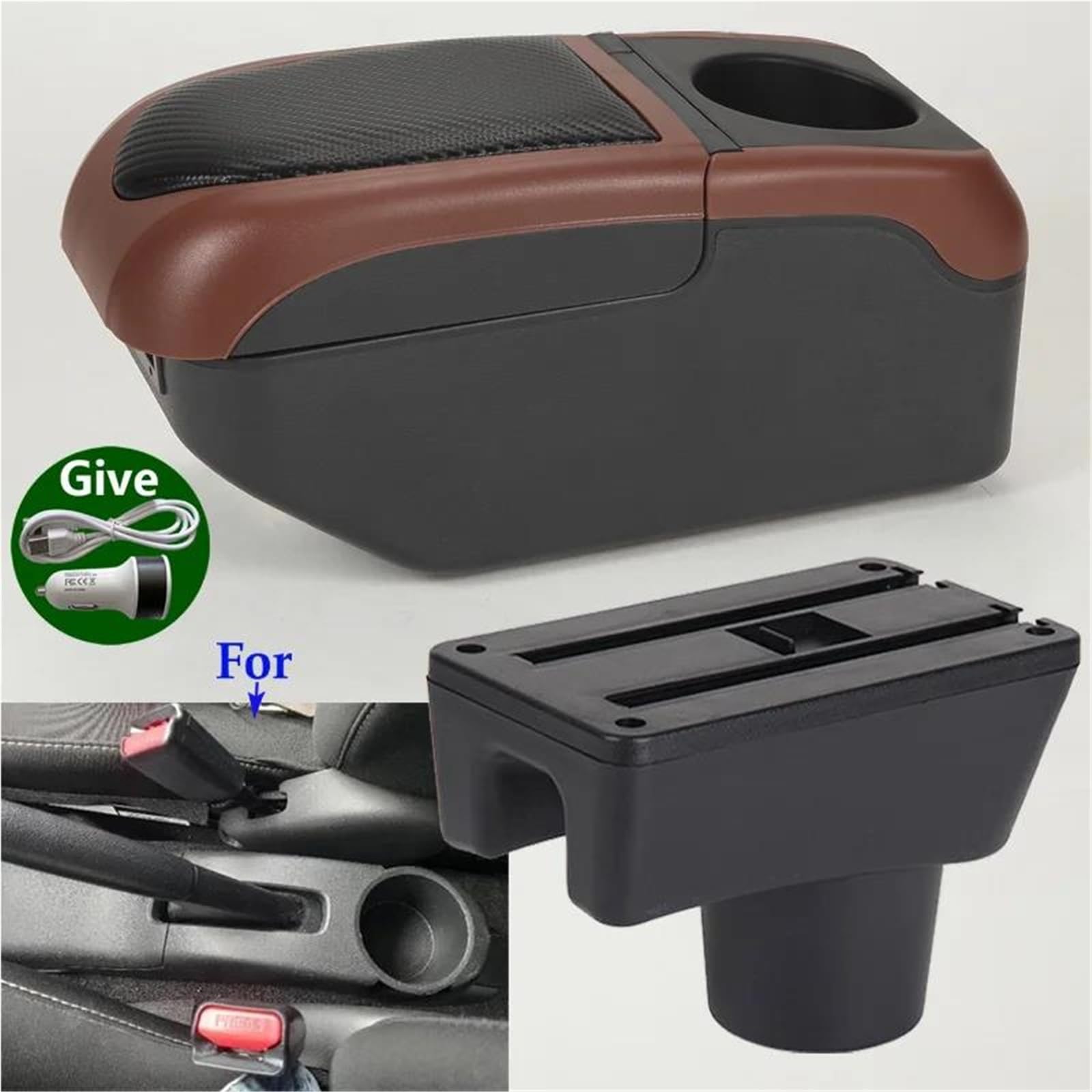 ArmstüTze Armlehnenbox Für Dodge Für Attitude Für Mitsubishi Für Space Star Für Mirage Auto-Armlehnen-Aufbewahrungsbox Auto Armlehnen(Black Curry) von OGJFD