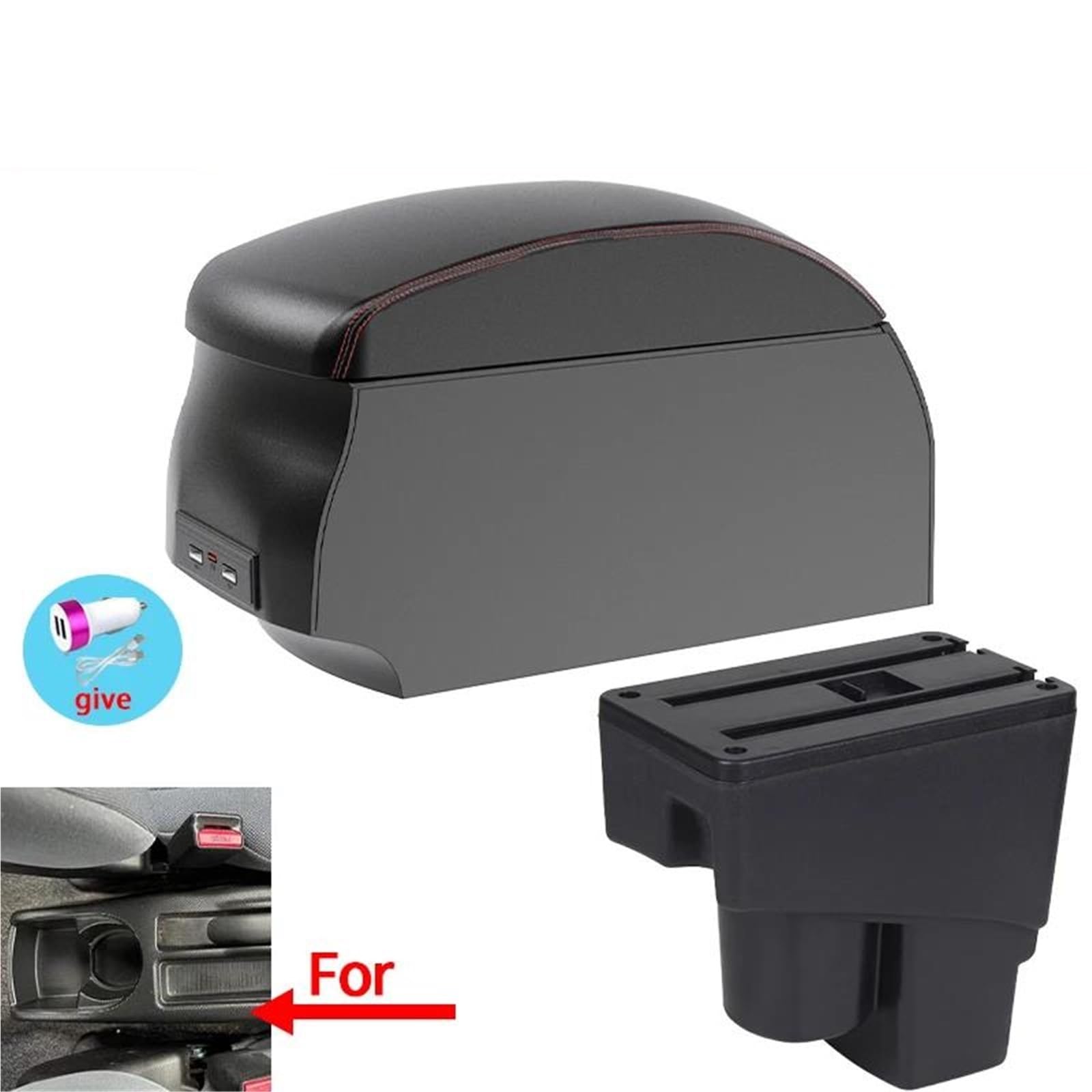 ArmstüTze Armlehnenbox Für Fit Für Jazz 1 2003-2007 Auto-Armlehnenarm-Aufbewahrungsbox Autozubehör Auto Armlehnen(Style A1) von OGJFD