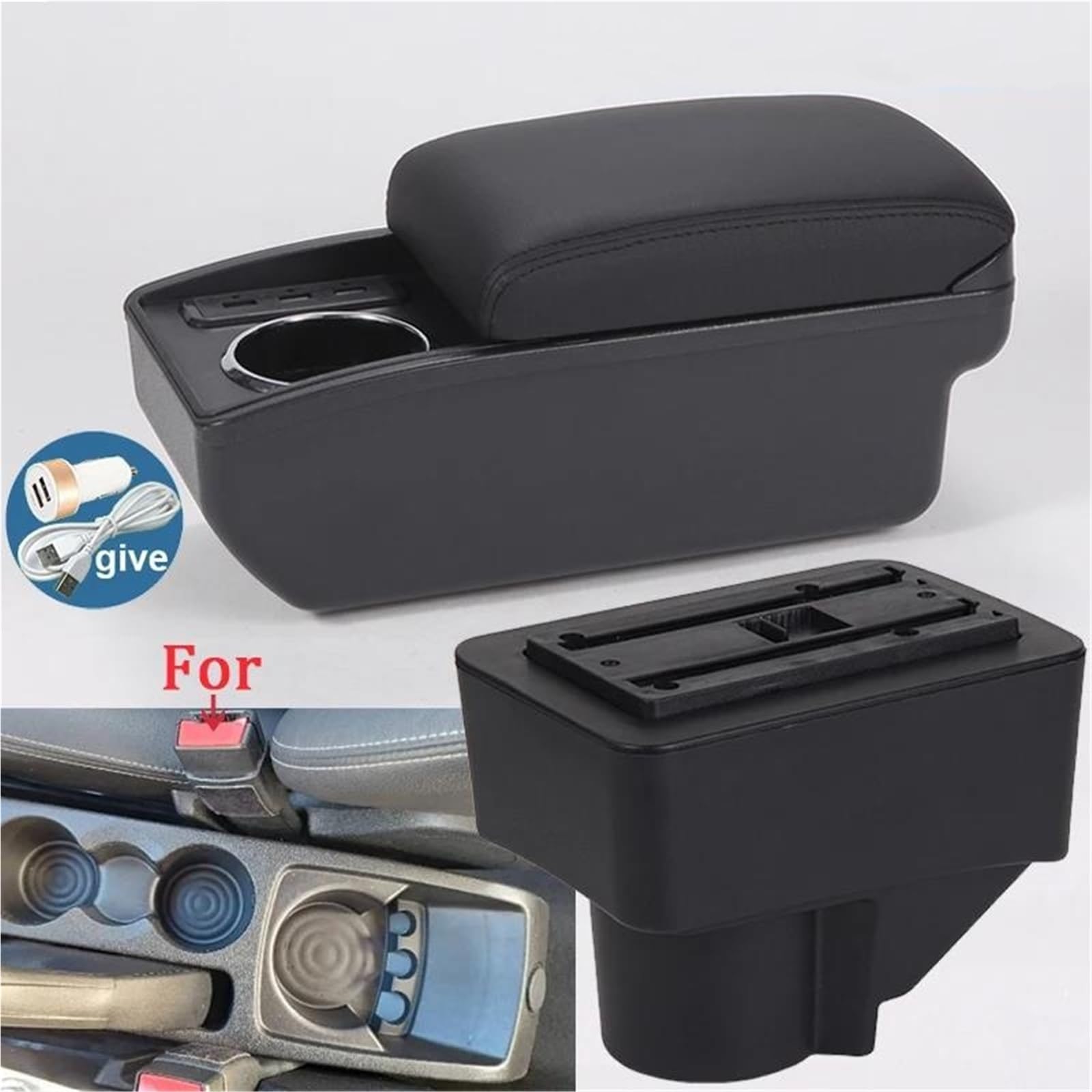 ArmstüTze Armlehnenbox Für Ford Für Fiesta 2011–2019 Auto-Armlehnen-Aufbewahrungsbox Spezielles Autozubehör Für Den Innenraum Auto Armlehnen(Style B2) von OGJFD