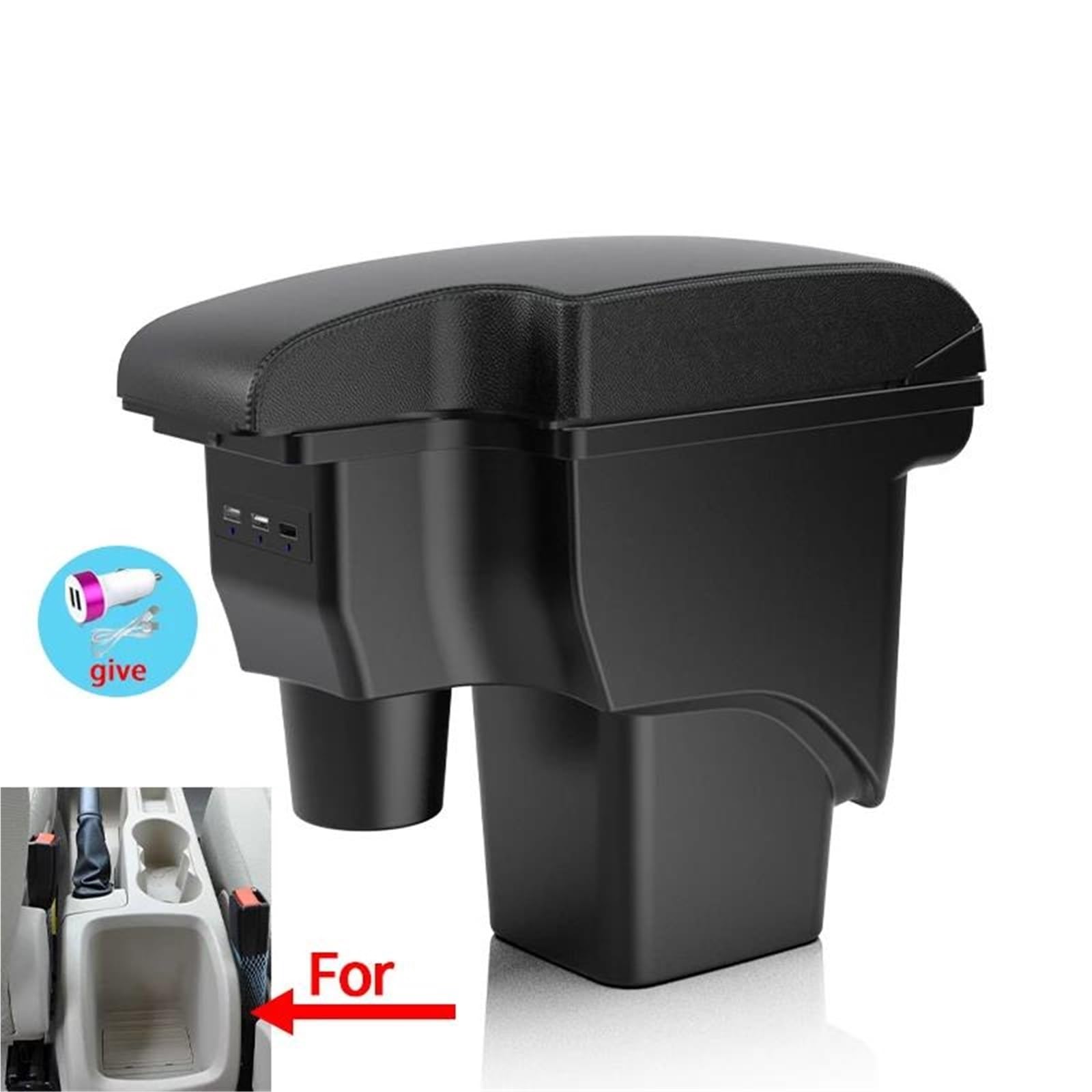 ArmstüTze Armlehnenbox Für Ford Für Focus Für Mk2 Auto Armlehnenauflage Mittelkonsole Aufbewahrungsbox Leder Unterstützung Auto Armlehnen(Style B2) von OGJFD