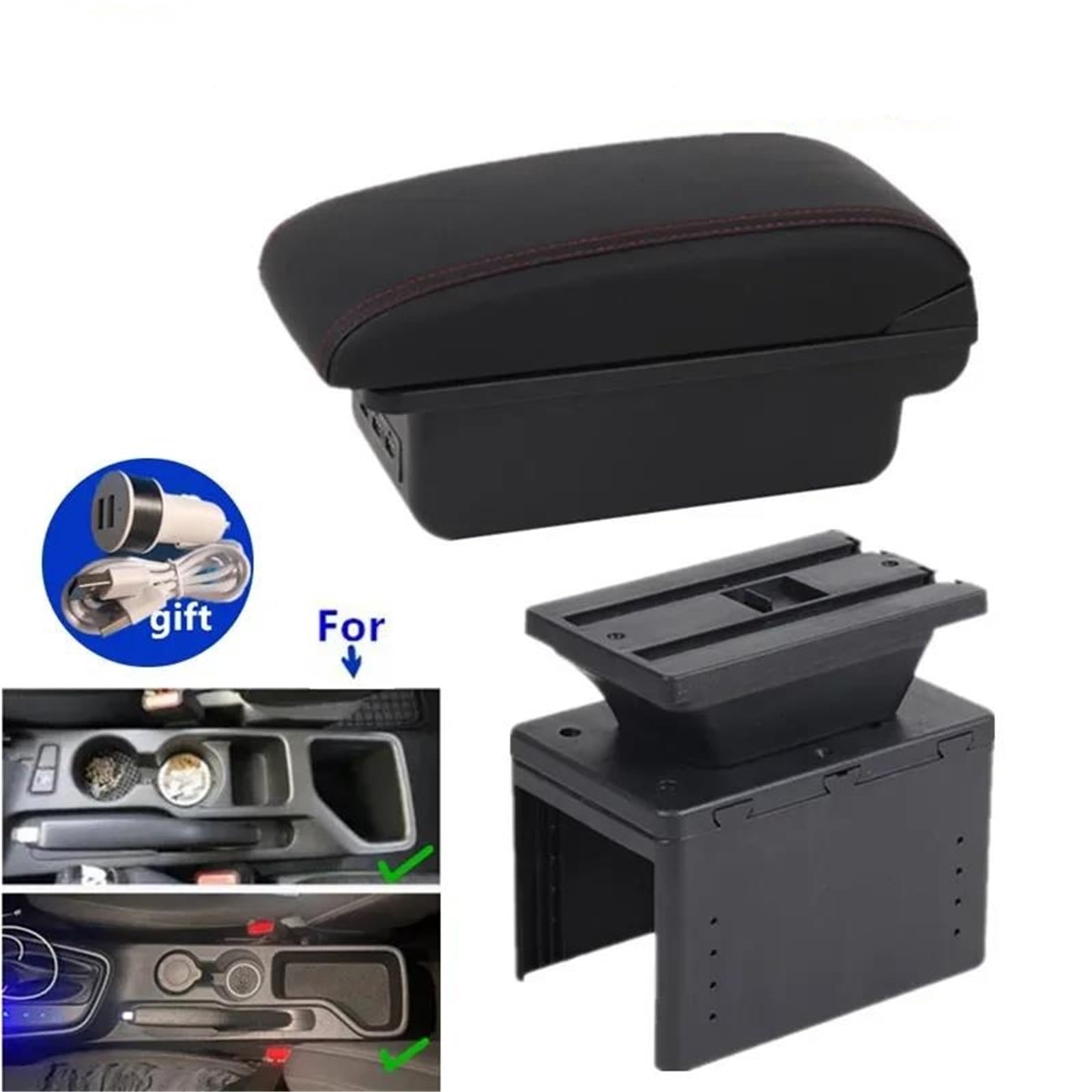 ArmstüTze Armlehnenbox Für Hyundai Für I20 2021-2023 Autoarmlehne Retrofit Innenaufbewahrungsbox Autozubehör Auto Armlehnen(Style B2) von OGJFD