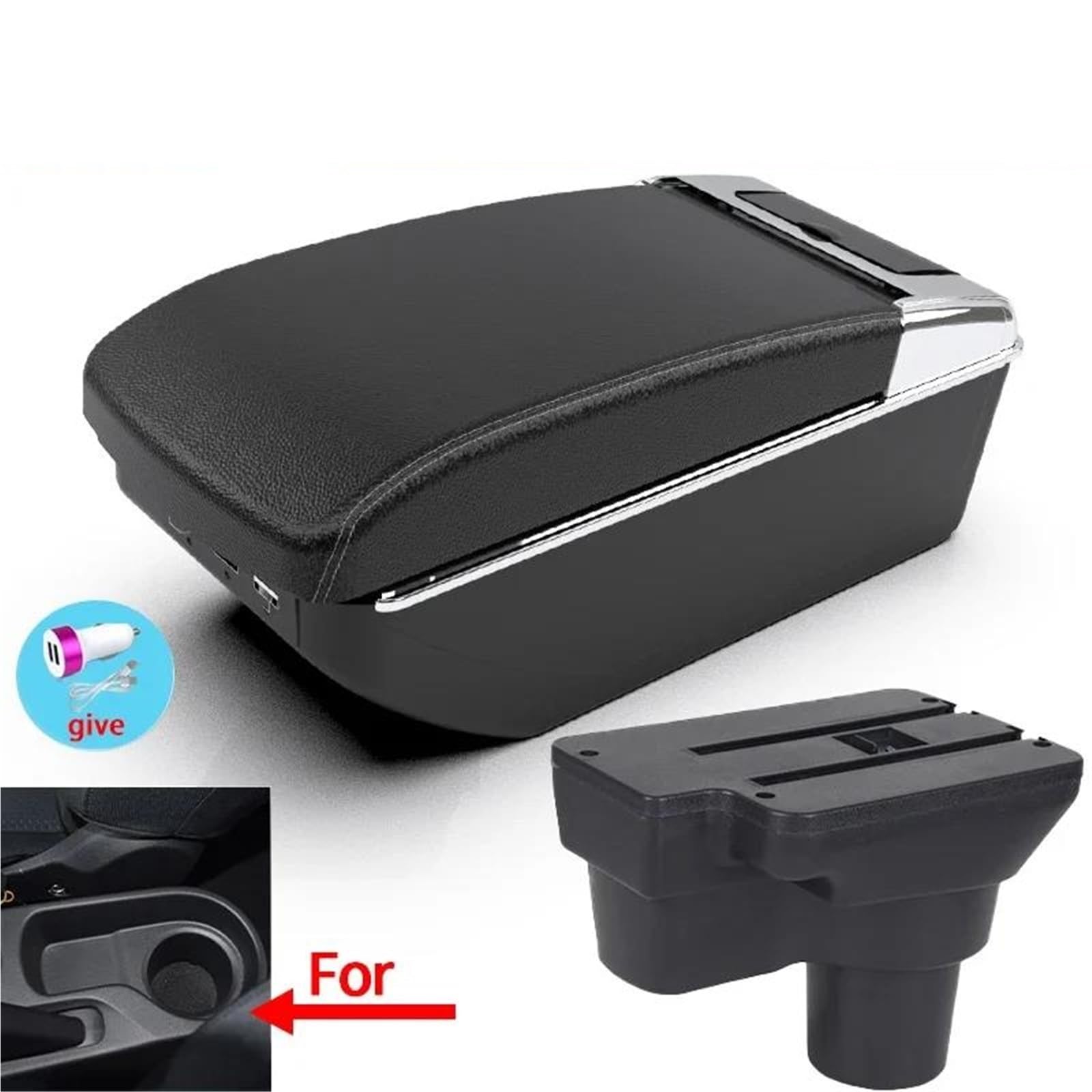ArmstüTze Armlehnenbox Für Hyundai Für Solaris 2 Für Accent Für Verna 2017–2022 Auto-Armlehne Zentrale Aufbewahrungsbox Auto Armlehnen(Style A3) von OGJFD