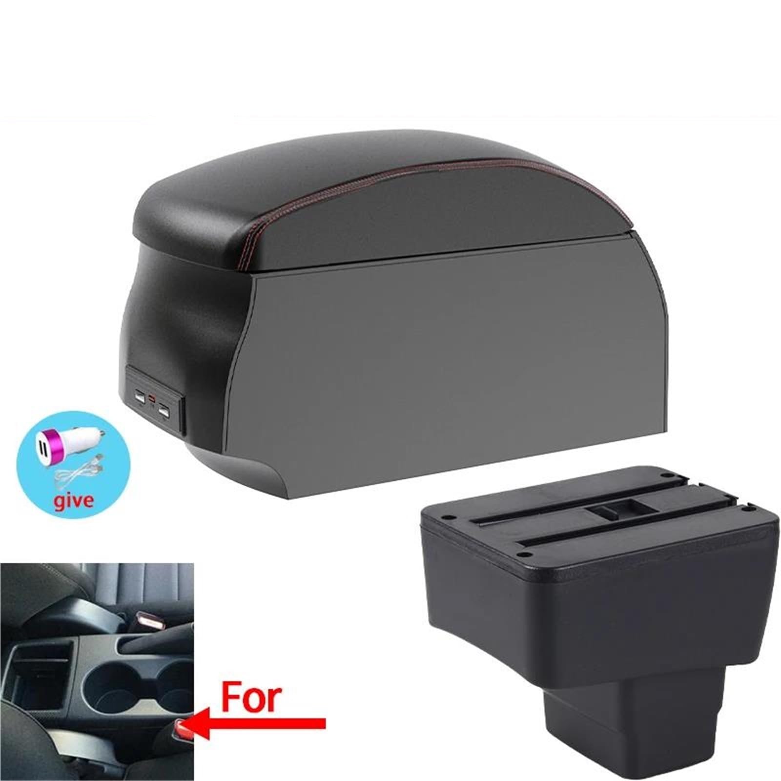 ArmstüTze Armlehnenbox Für Mazda 2 Für CX-3 Auto-Armlehnen-Aufbewahrungsbox Spezielles Nachrüst-Autozubehör Auto Armlehnen(Style A1) von OGJFD