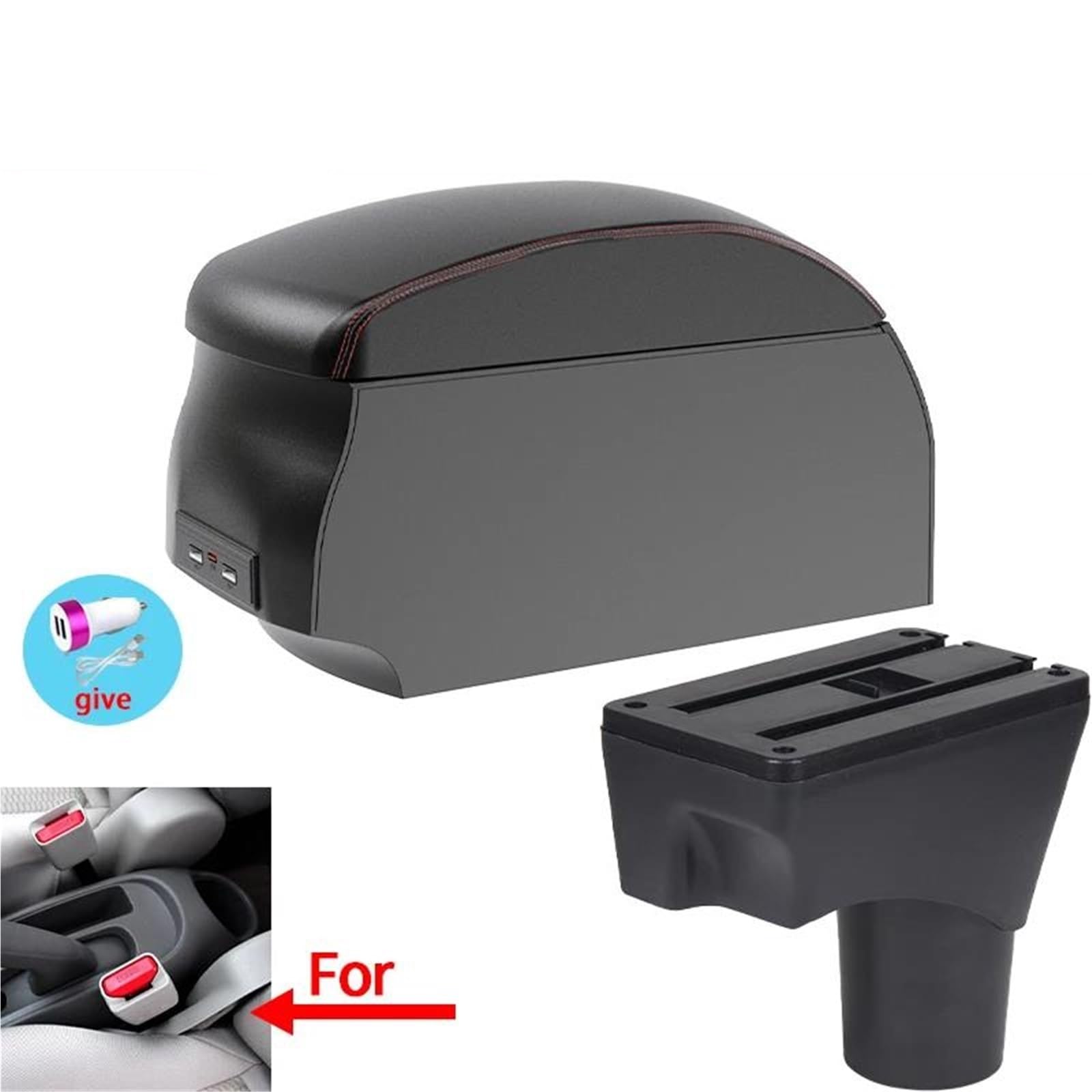ArmstüTze Armlehnenbox Für Nissan Für Sunny Für March Für Micra K13 2010–2022 Auto-Armlehnenarm-Aufbewahrungsbox Auto Armlehnen(Style A1) von OGJFD