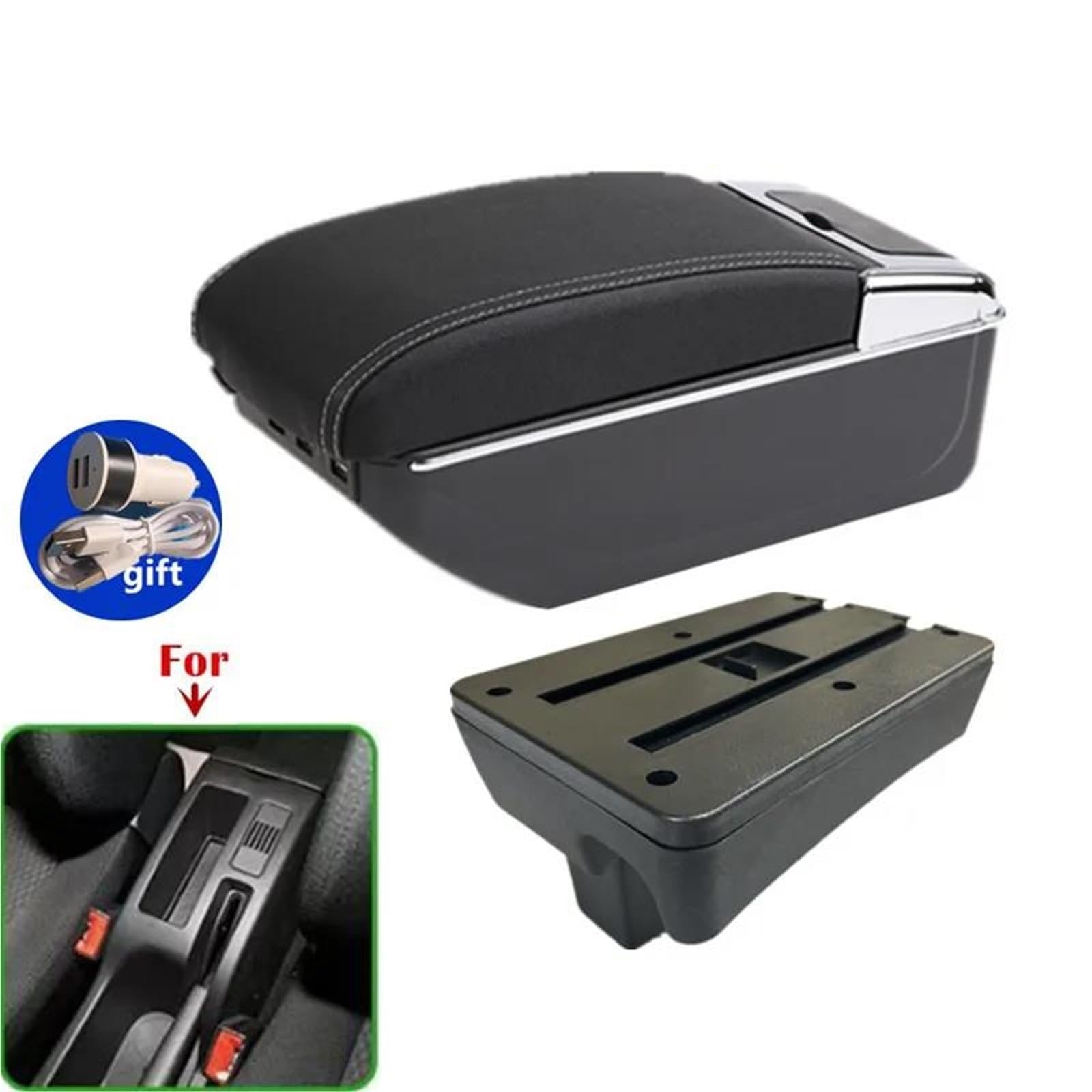 ArmstüTze Armlehnenbox Für Peugeot Für 307 CC Cabrio Auto Armlehne Aufbewahrungsbox Innenraum Nachrüst-Autozubehör Auto Armlehnen(Style C3) von OGJFD