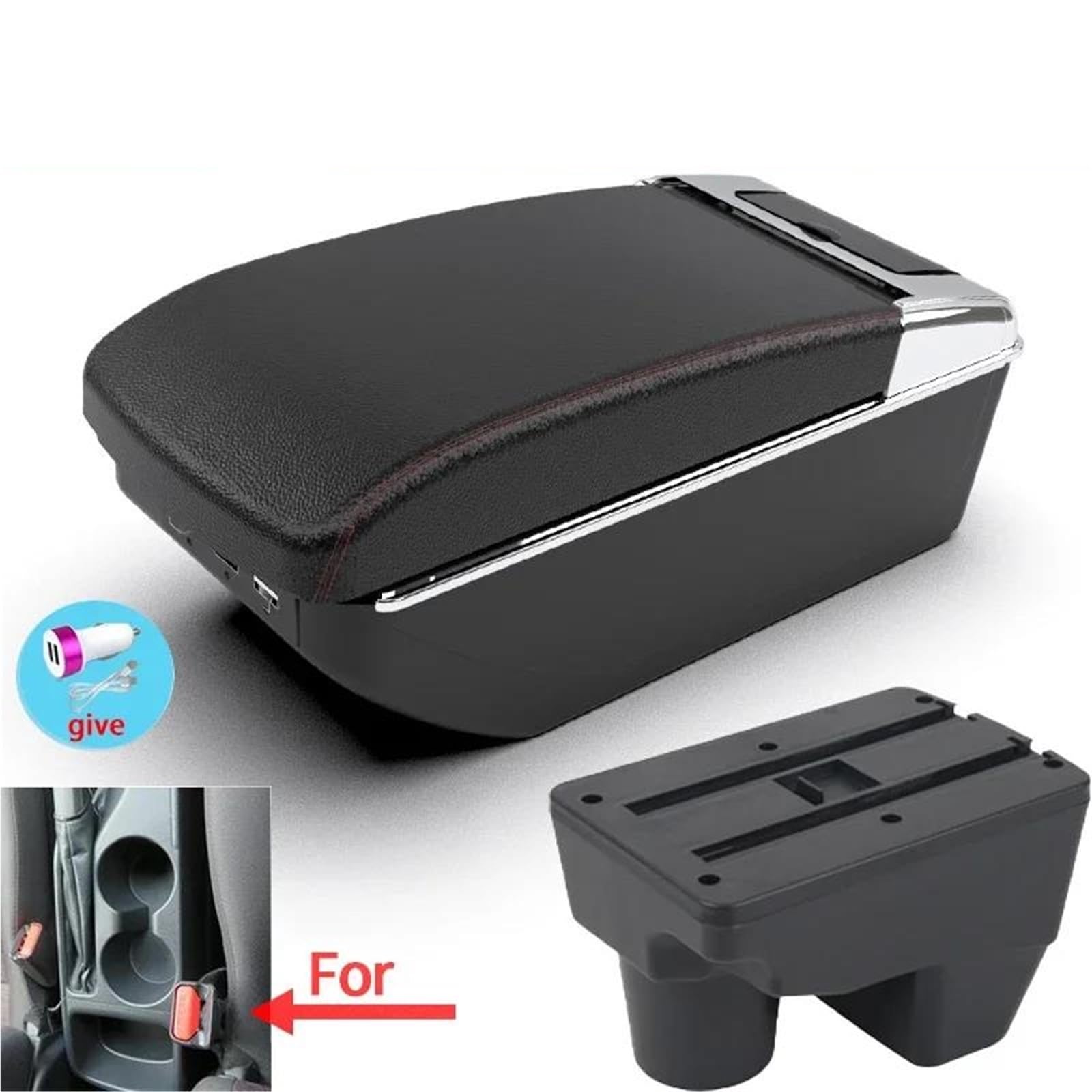 ArmstüTze Armlehnenbox Für Toyota Für Yaris Für Elegant 2021–2024 Auto-Armlehnen-Aufbewahrungsbox Nachrüstteile Innenraum Auto Armlehnen(Style A1) von OGJFD