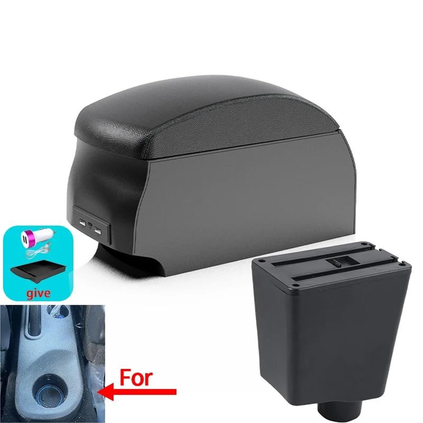 ArmstüTze Auto Armlehne Für Captur Für Clio III IV Armlehne Box Zubehör Lagerung Teile Spezielle Innen Retrofit Auto Armlehnen(Style B2) von OGJFD