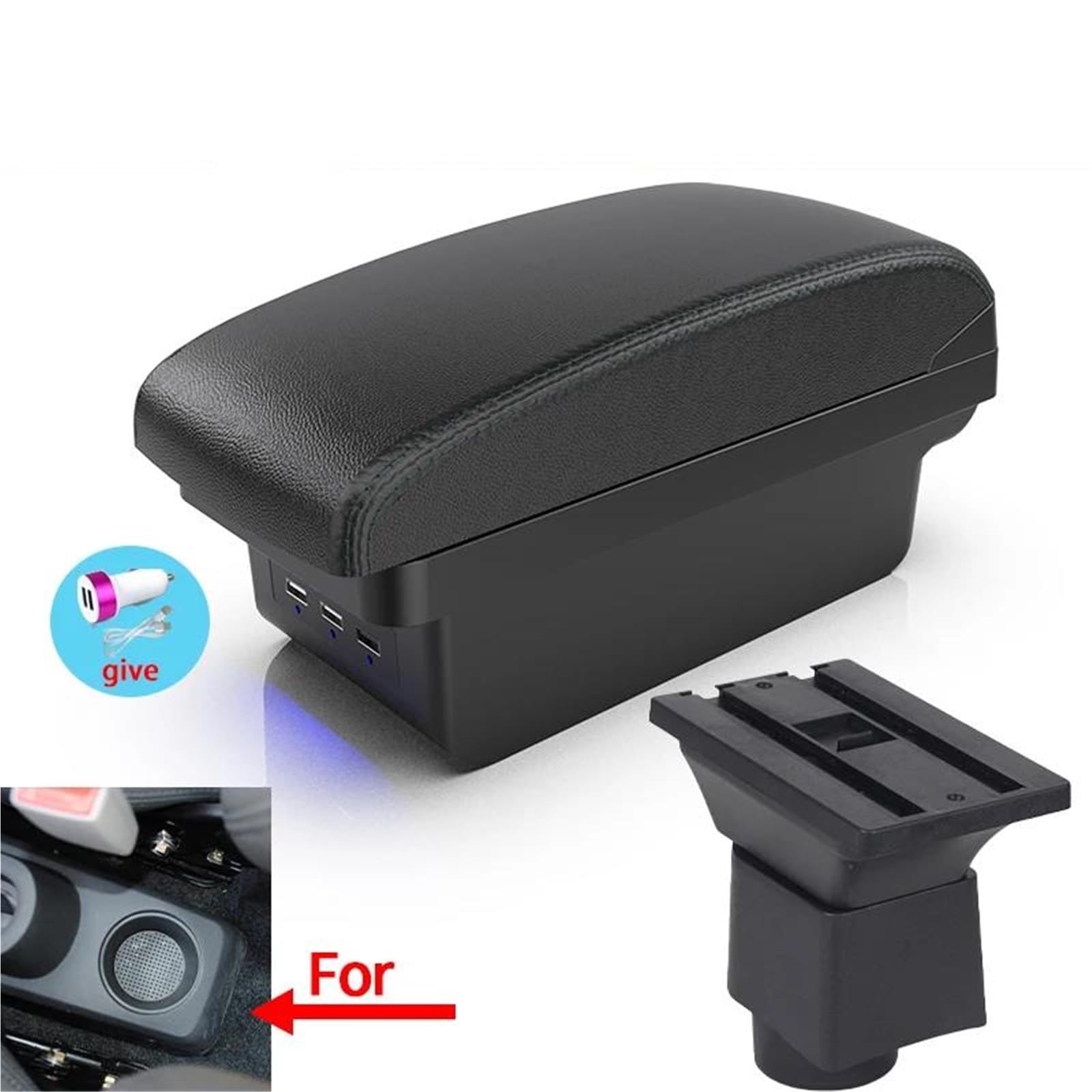 ArmstüTze Für Chery Für A1 A3 2007-2011 Auto-Armlehnenbox Zentrale Aufbewahrungsbox Mit USB-Auto-Innenraummodifikation Auto Armlehnen(Style B2) von OGJFD