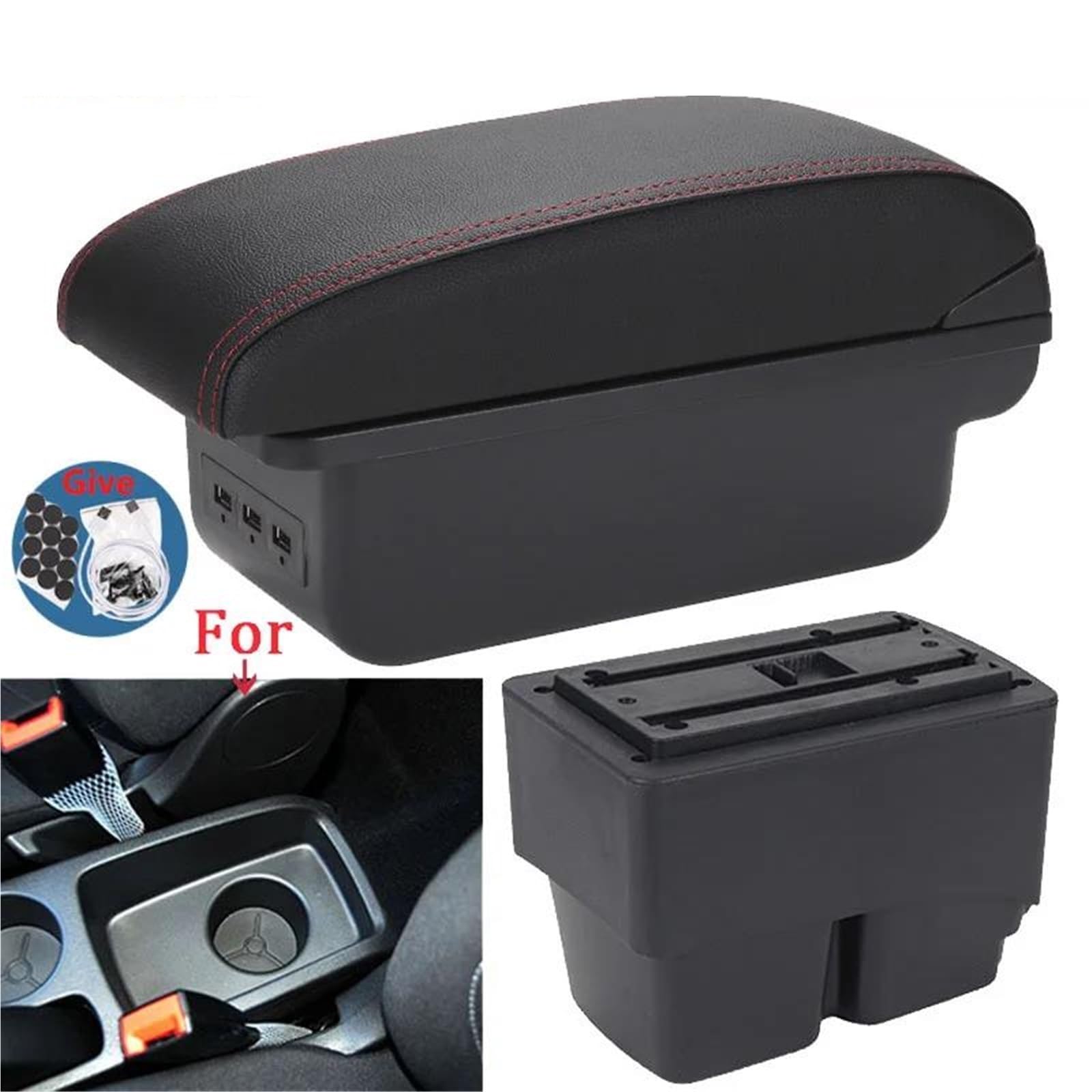 ArmstüTze Für Ford Für Fiesta Armlehne Box Innen Teile Spezielle Nachrüstteile Auto Center Storage Box Auto Arm Auto Armlehnen(Style B1) von OGJFD