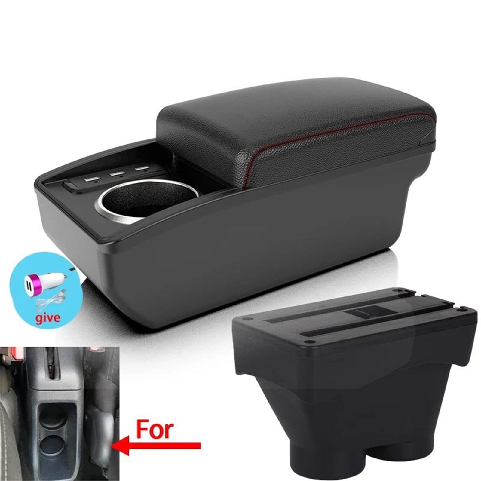 ArmstüTze Für Peugeot Für 208 2012-2018 Armlehnenbox Aufbewahrungsbox Autozubehör Nachrüstteile Innenraum Autohalter Auto Armlehnen(Style B1) von OGJFD