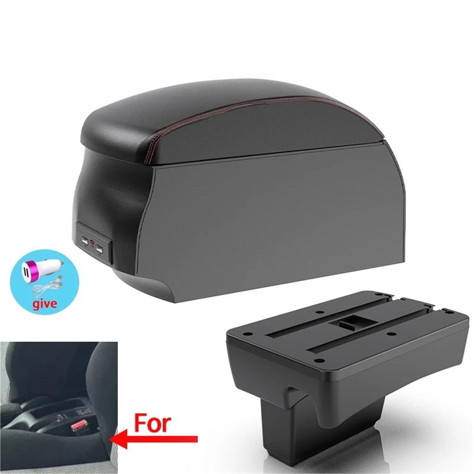 ArmstüTze Für Peugeot Für 307 I 2001-2008 Spezielle Armlehnenbox Aufbewahrungsbox Innenraum Modifizierte Autoteile Auto Armlehnen(Style A2) von OGJFD