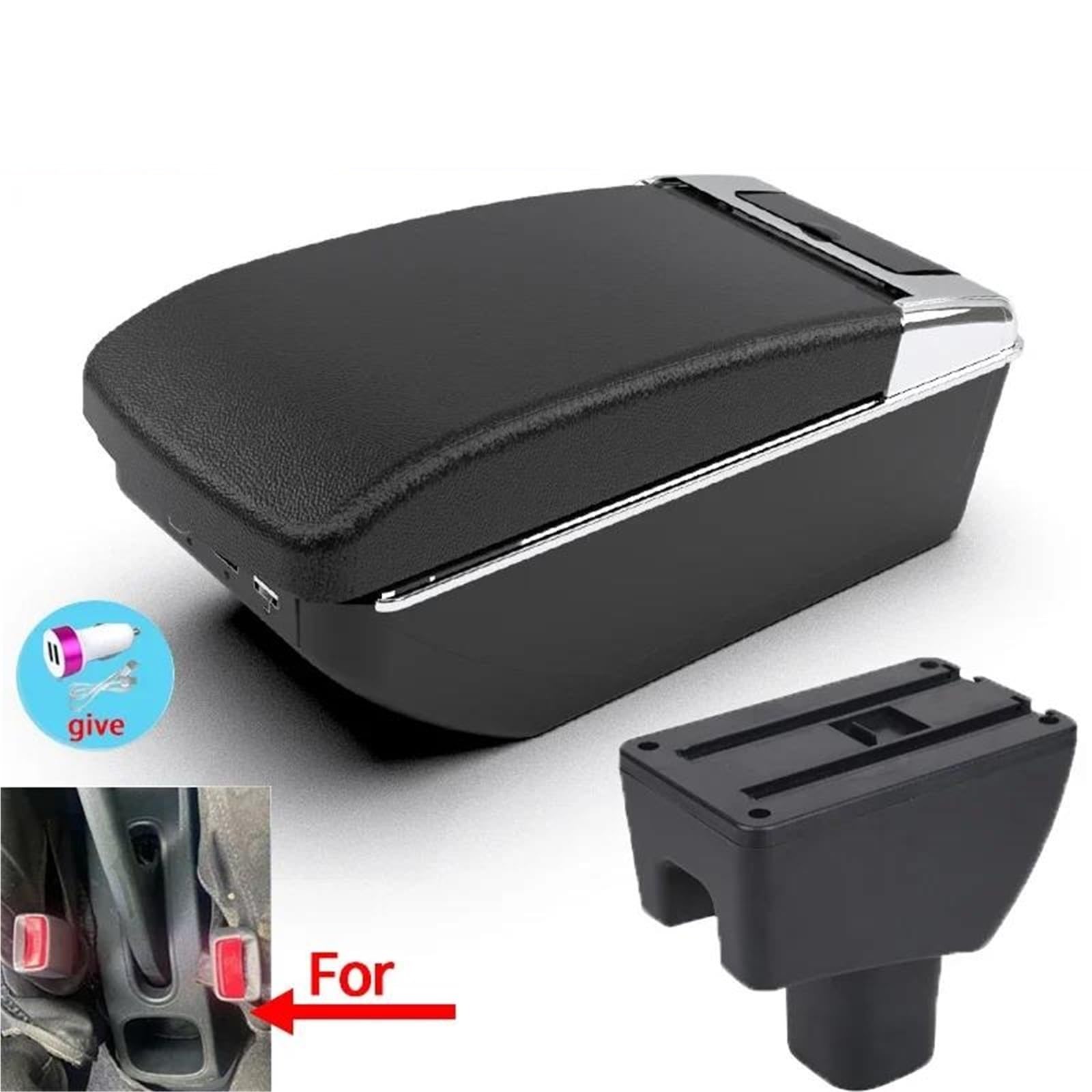 ArmstüTze Für Toyota Für Agya Für Wigo Armlehne Box Center Console Spezielle Lagerung Raum Auto Ellenbogen Rest Mit USB Auto Armlehnen(Style A2) von OGJFD
