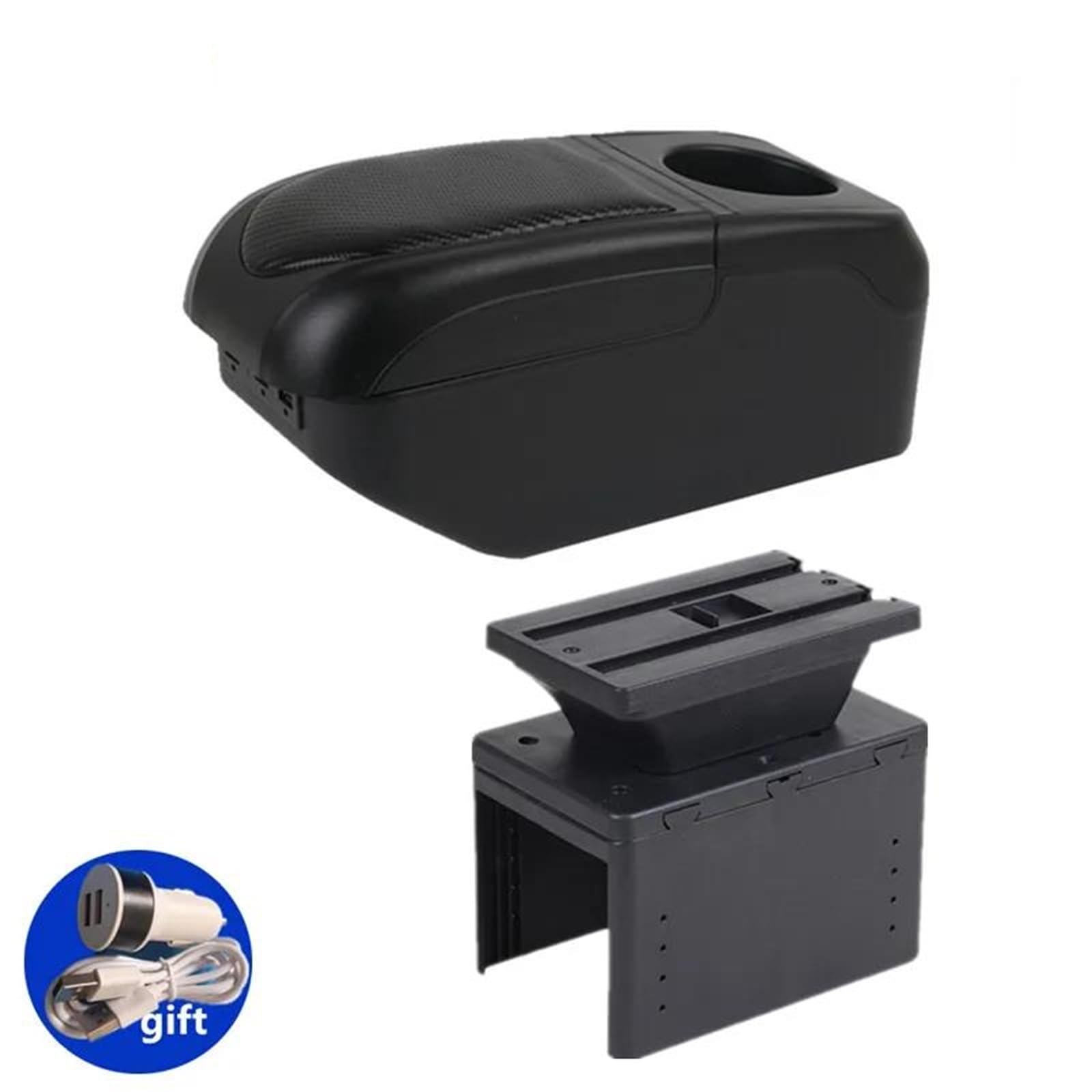 ArmstüTze Universal Armlehnenbox Universal Modell Auto Armlehnenbox Zentrale Aufbewahrungsbox Auto Arm Innenausstattung Auto Armlehnen(Schwarz) von OGJFD