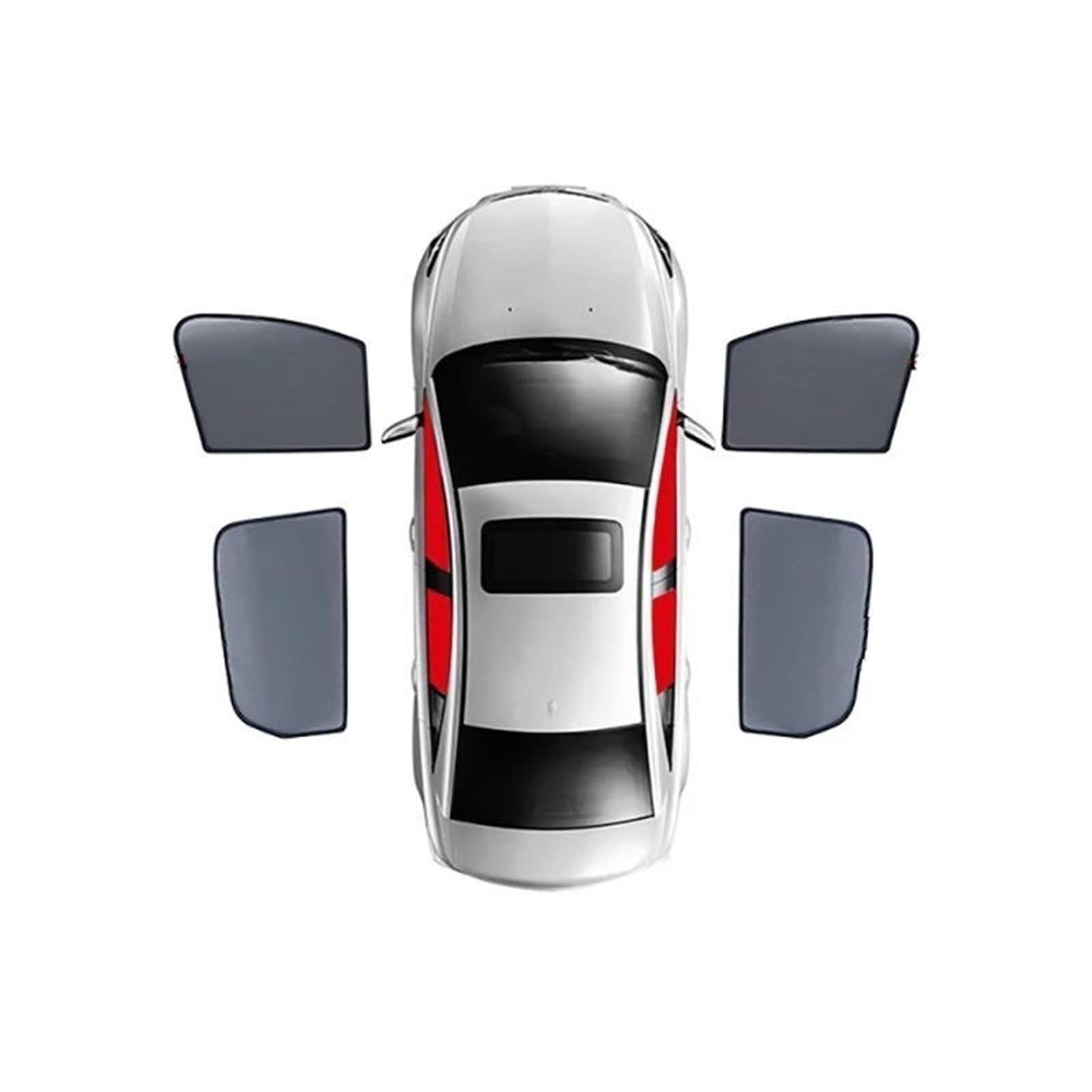 Autofenster Sonnenschutz Auto Für Peugeot Für 308 II Fließheck 2013-2021 Magnetischer Autosonnenschutz Frontscheibenrahmen Vorhang Heckscheiben-Sonnenschutzvisier(4PCS Front Rear) von OGJFD