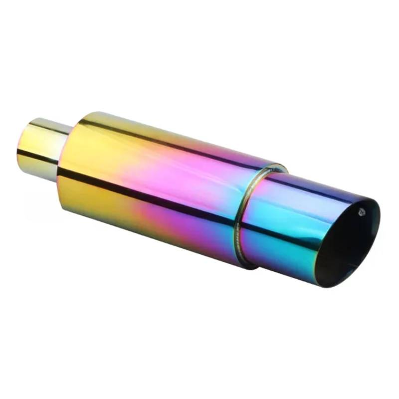 Endrohrblenden Universeller Gerader Trommelförmiger Auto-Endschalldämpfer Langer Schalldämpfer Modifiziertes Auto-Auspuffrohr Aus Edelstahl Gegrilltes Auto Auspuffblende(Color) von OGJFD
