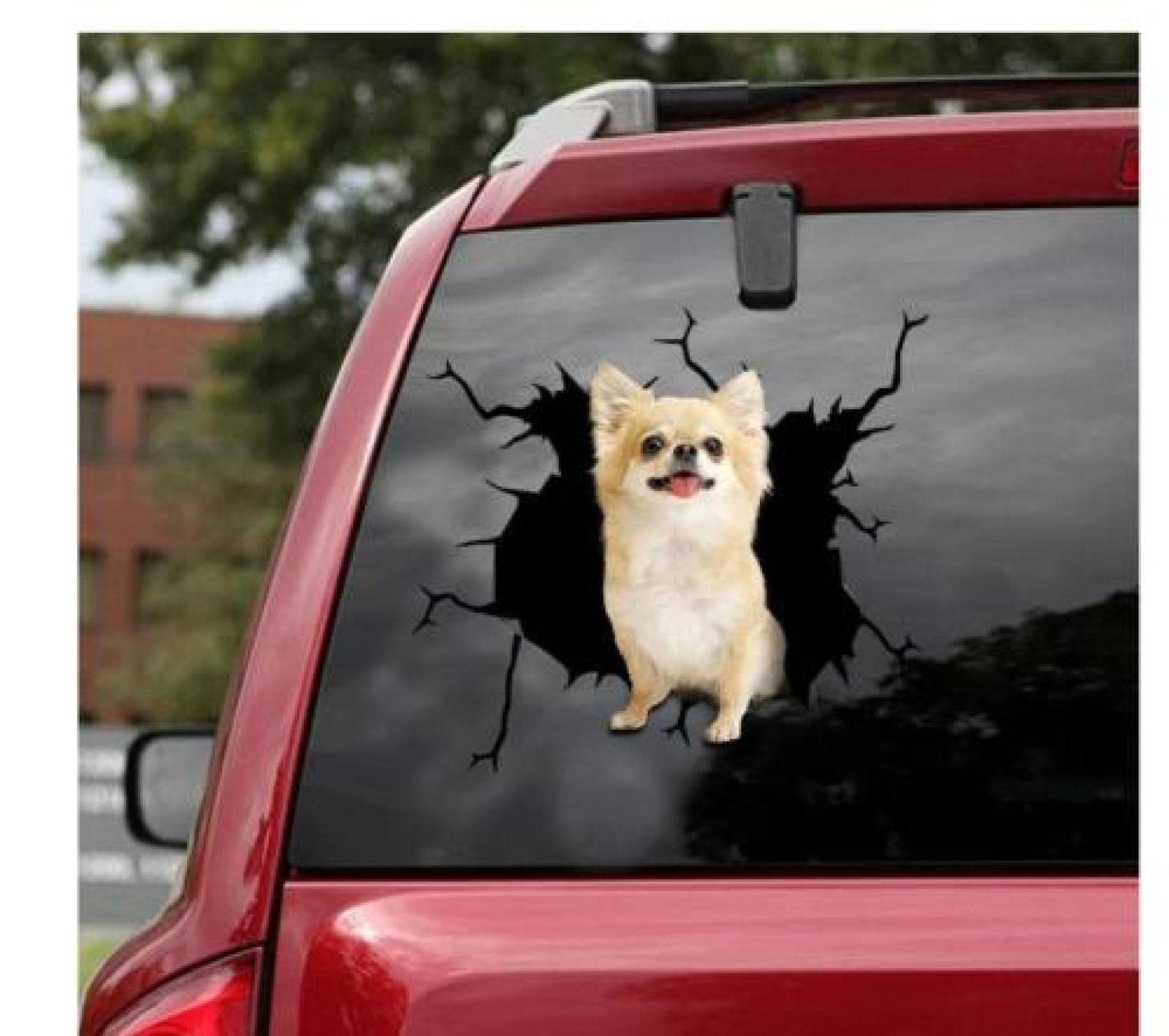 OGJFLT Auto Sticker Autoaufkleber Lustig Dog 2Pcs 15Cm Süße Chihuahua-Aufkleber, Lustiger Hundeaufkleber Für Autofenster, Magnetdekor Für Autowand, Laptoptür, Hundeliebhabergeschenk von OGJFLT