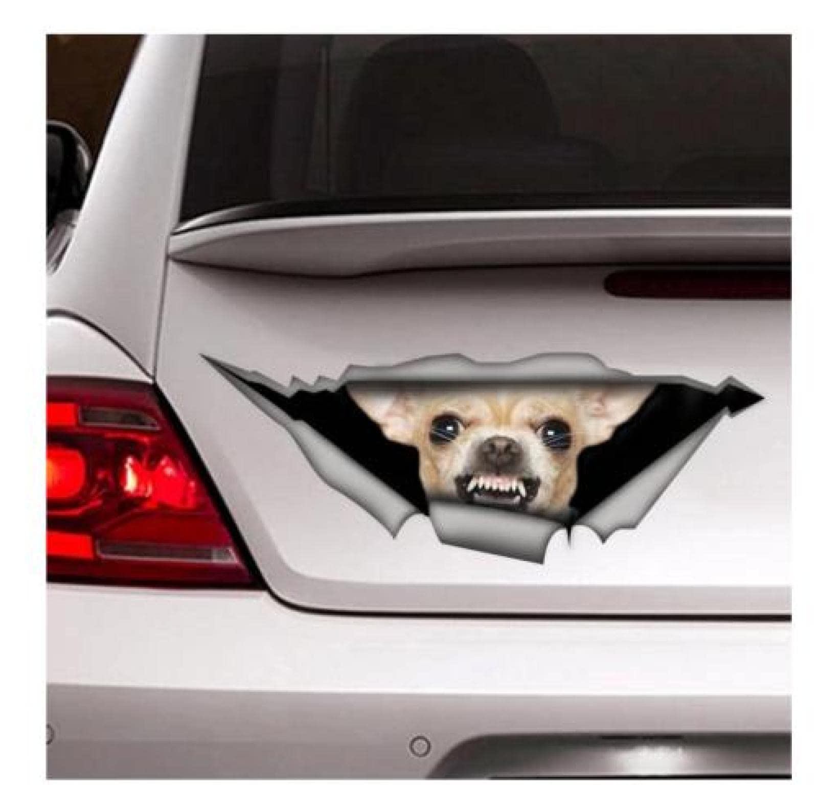 OGJFLT Auto Sticker Autoaufkleber Lustig Dog 2Pcs 25Cm Chihuahua-Auto-Aufkleber, Vinyl-Aufkleber, Autodekoration, Haustier-Aufkleber, Hundeaufkleber, Hundeaufkleber von OGJFLT